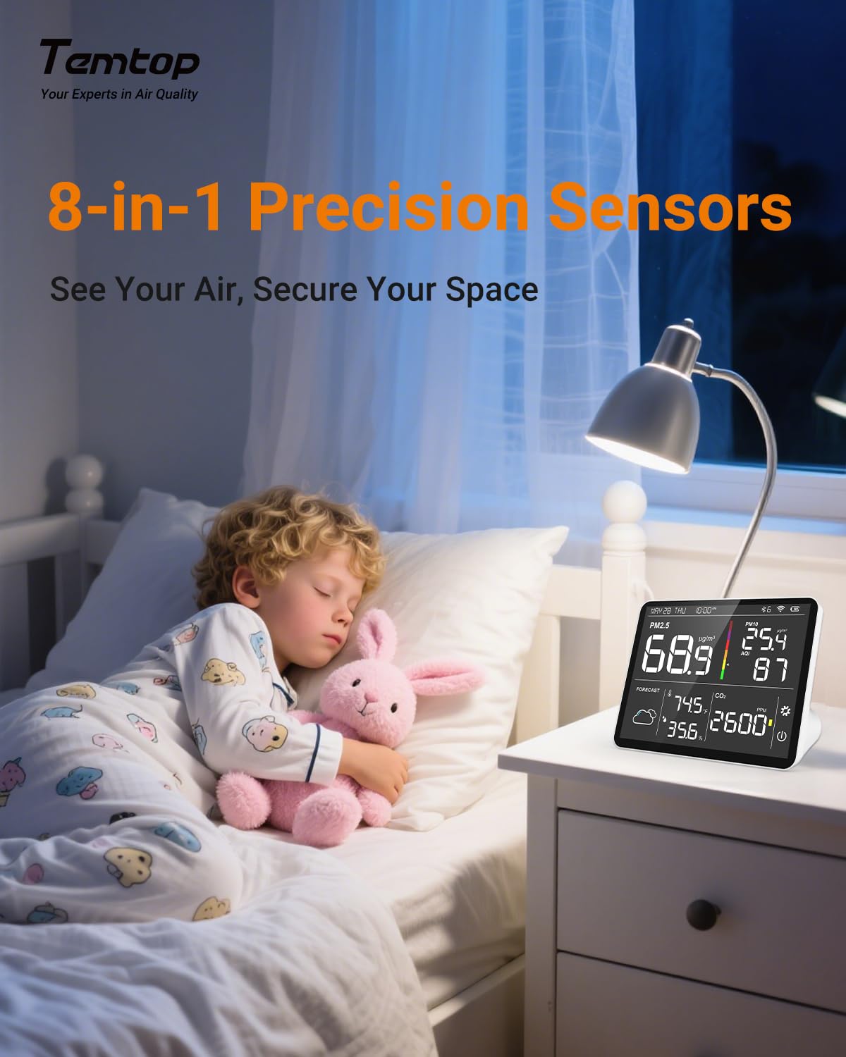 Temtop M100 8-in-1 Wi-Fi Air Quality Monitor