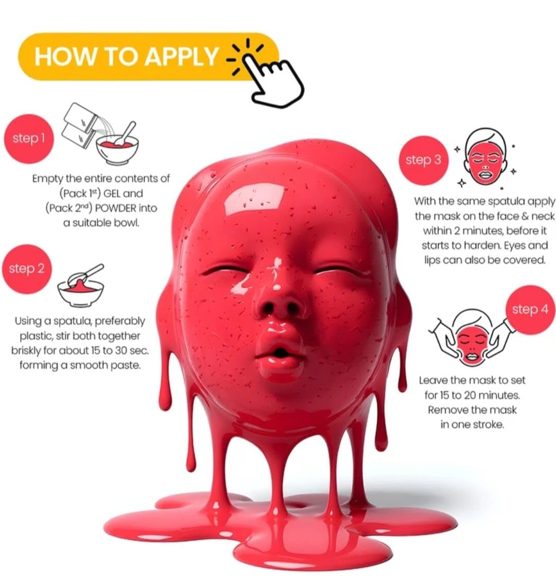 JUST O2 Bio Collagen Peel Off Jelly Facial Mask with Strawberry, BHA, - View 5