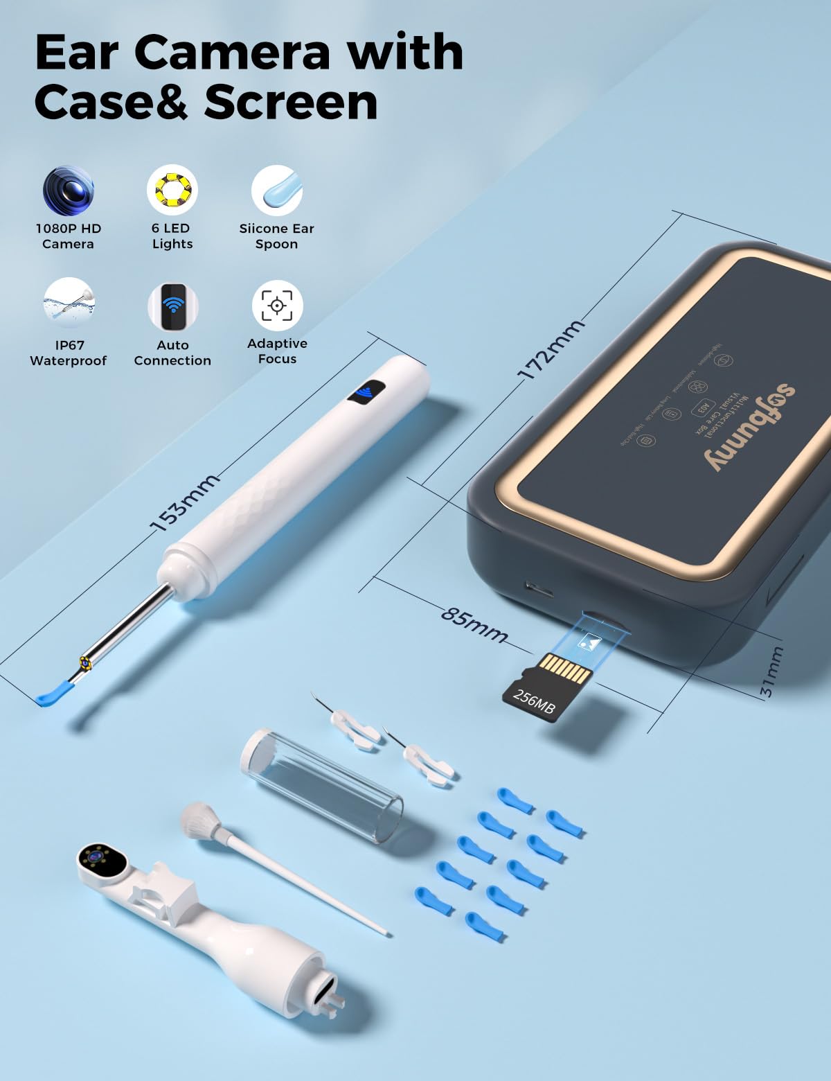 A03 Ear Wax Removal Tool Camera with Screen 1080P HD Ear - sofbunny Official Imagery - 7