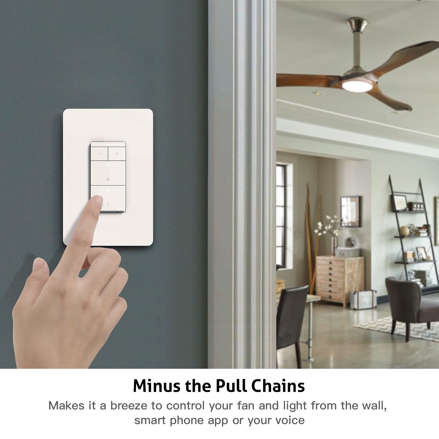 Smart Ceiling Fan Control and Dimmer Light Switch, Neutral Wire N - TREATLIFE Official Product View 7