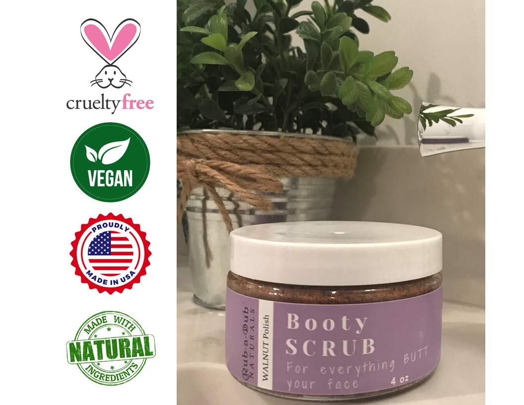 Rub-a-Dub Naturals Premium Walnut Body, Back and Booty Scrub, Exfoliating Butt - Rub-a-Dub Naturals Official Product View 4