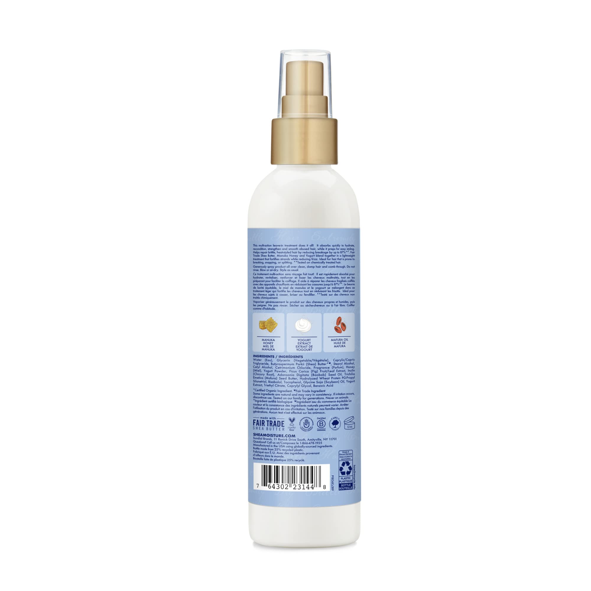 Shea Moisture Manuka Honey & Yogurt Hydrate + Repair Multi-Action Leave-In, Made with Fair Trade Shea Butter