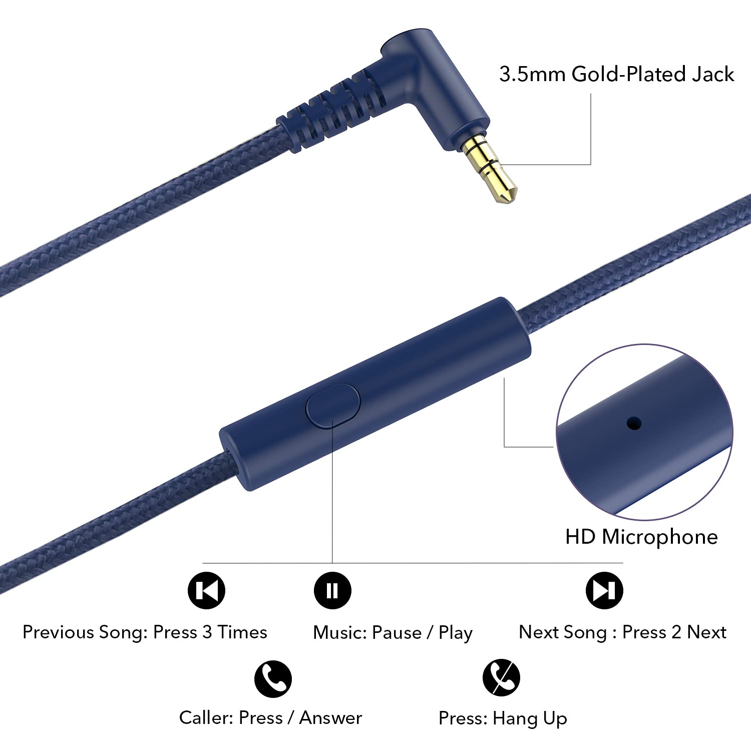 RORSOU R10 Over-Ear Headphones with Microphone, Lightweight Foldi - RORSOU Official Product View 5