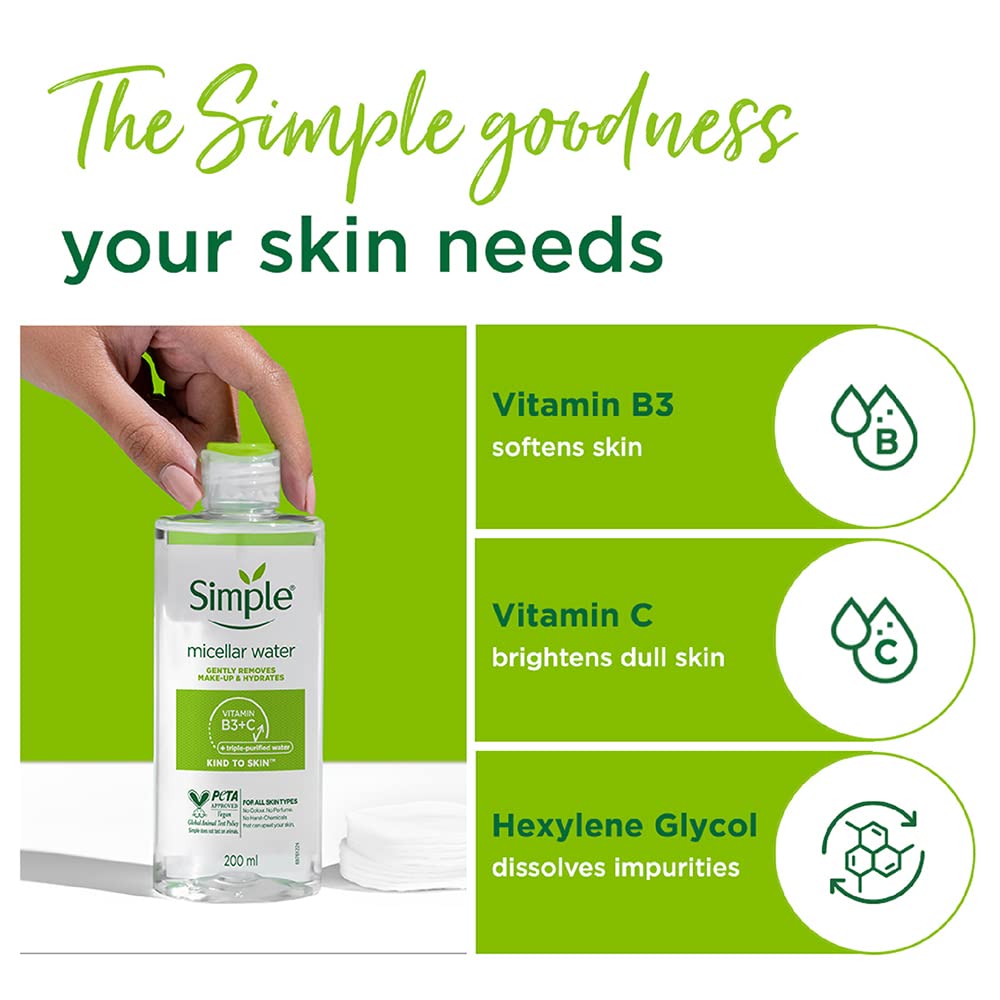 Simple Kind To Skin Micellar Cleansing Water 200Ml - Elefair Tech Official Product View 5
