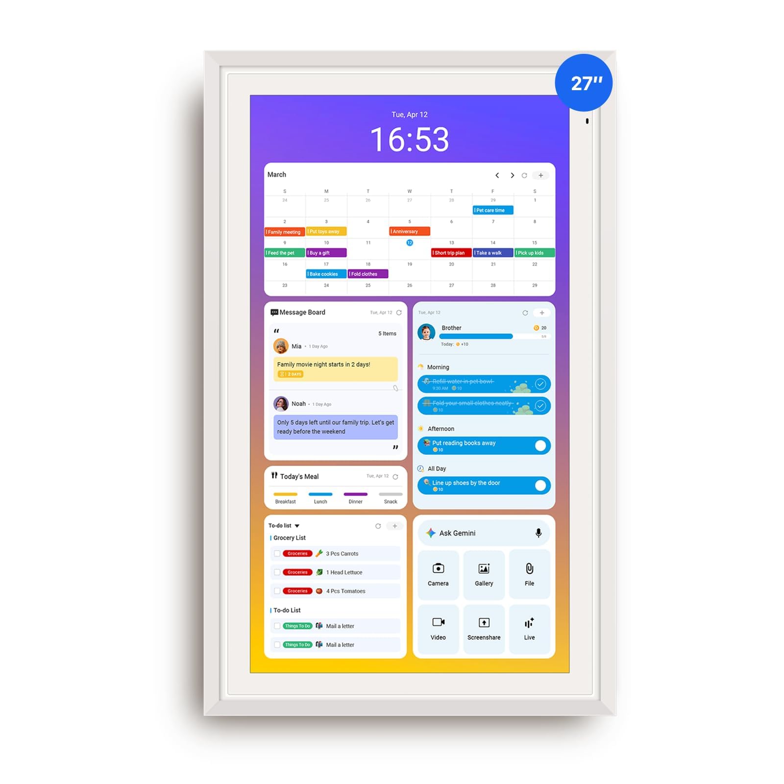 Apolosign 27-inch Digital Calendar & Smart Family Wall Planner, N - ApoloSign Official Product View 10