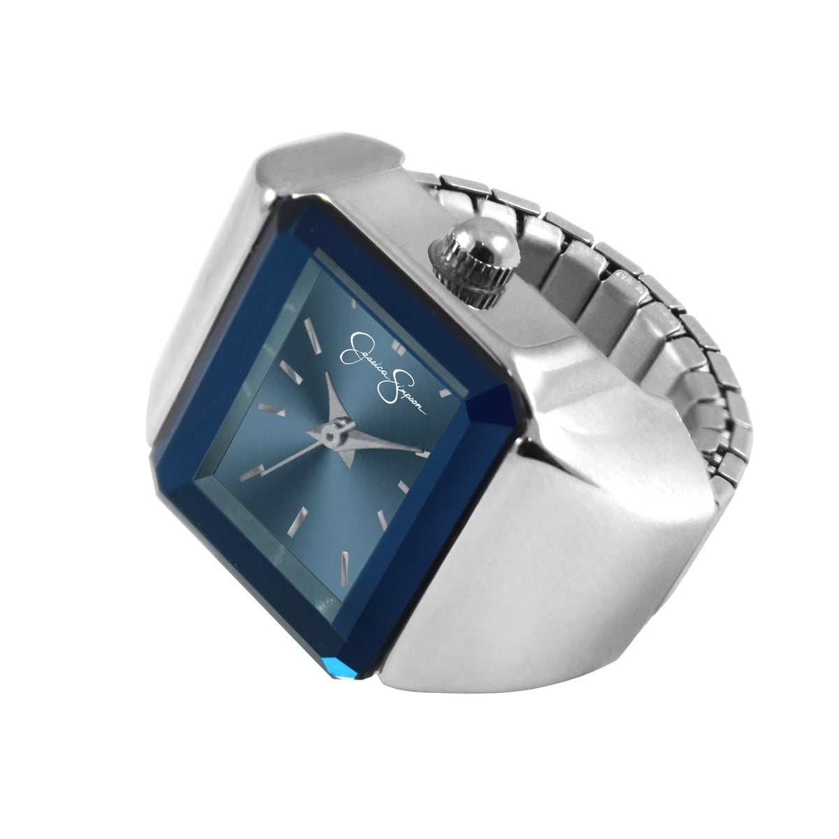 Jessica Simpson Women s Ring Watch Rectangular Sunray Dial - Jessica Simpson Official Imagery - 1