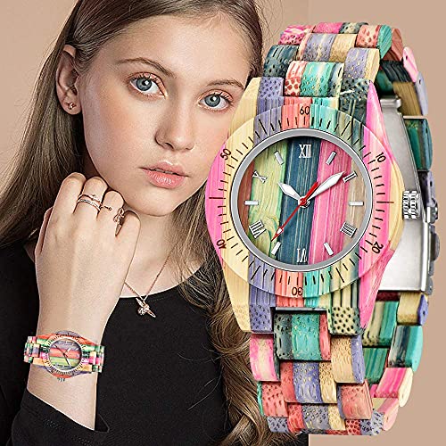 Tiong Womens Wooden Watch with All Wood Strap Analog Classic - Product Imagery