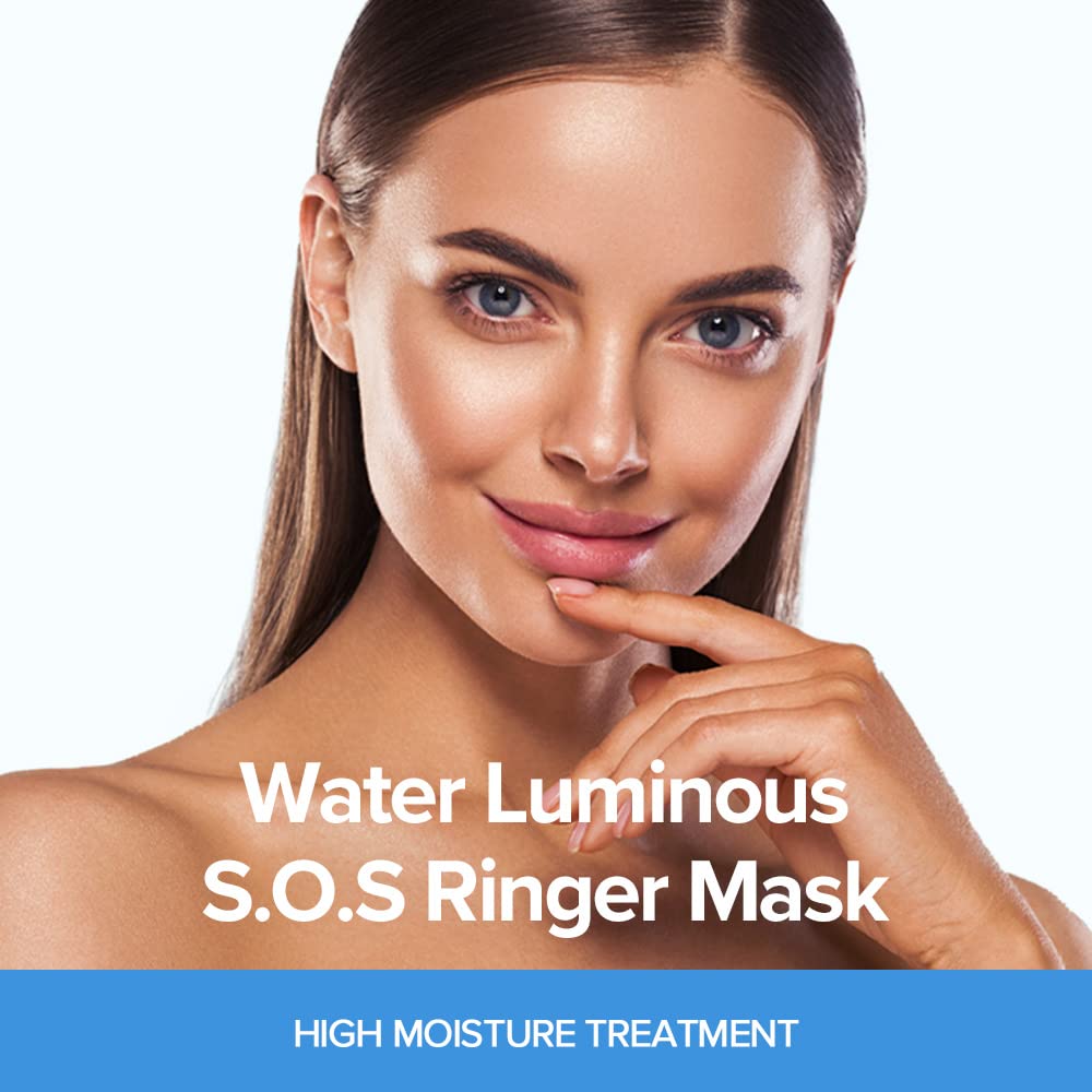 JMsolution Water Luminous SOS Ringer Mask Plus (10 Sheets, 35ml Each) | Intensive Hydration & Soothing Care Korean Sheet Mask | Water Glow Skin Care | K-Beauty Face Mask - JMsolution Official Product View 3