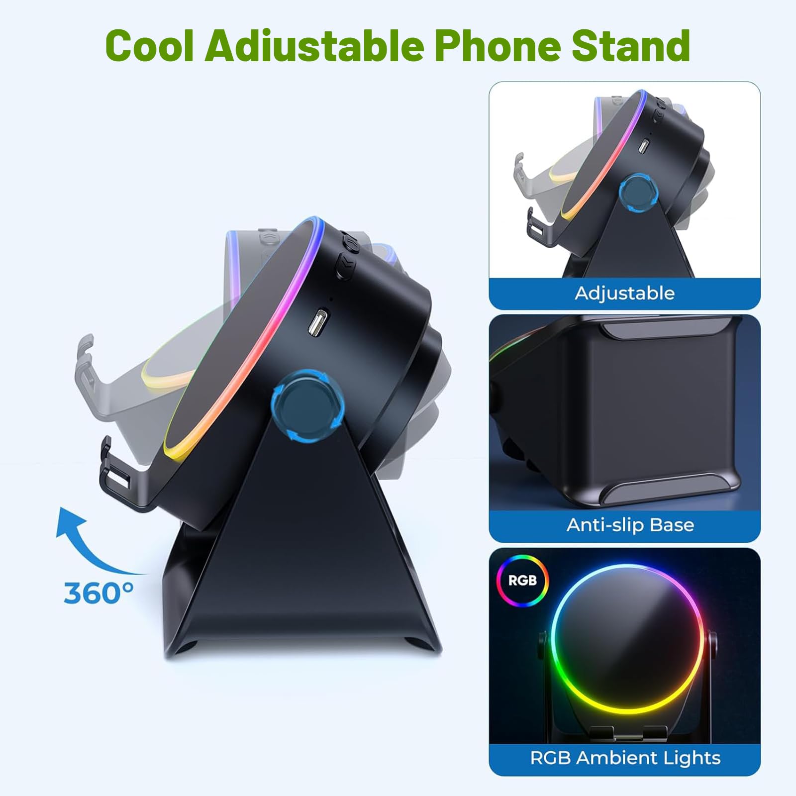 Dohelly Wireless Induction Speaker, Phone Stand with Bluetooth Sp - Dohelly Official Product View 5