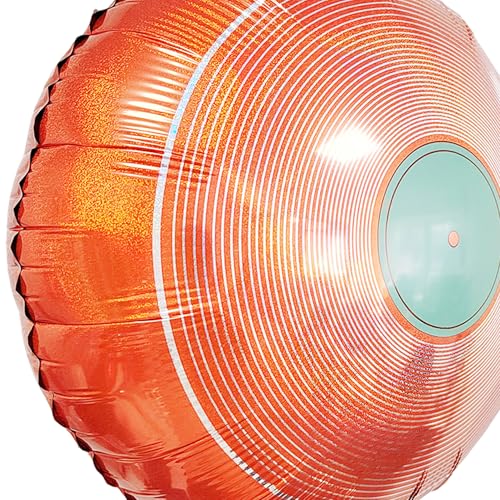 Vinyl Record Balloons Disco Party Decorations, Orange Retro - Product Imagery