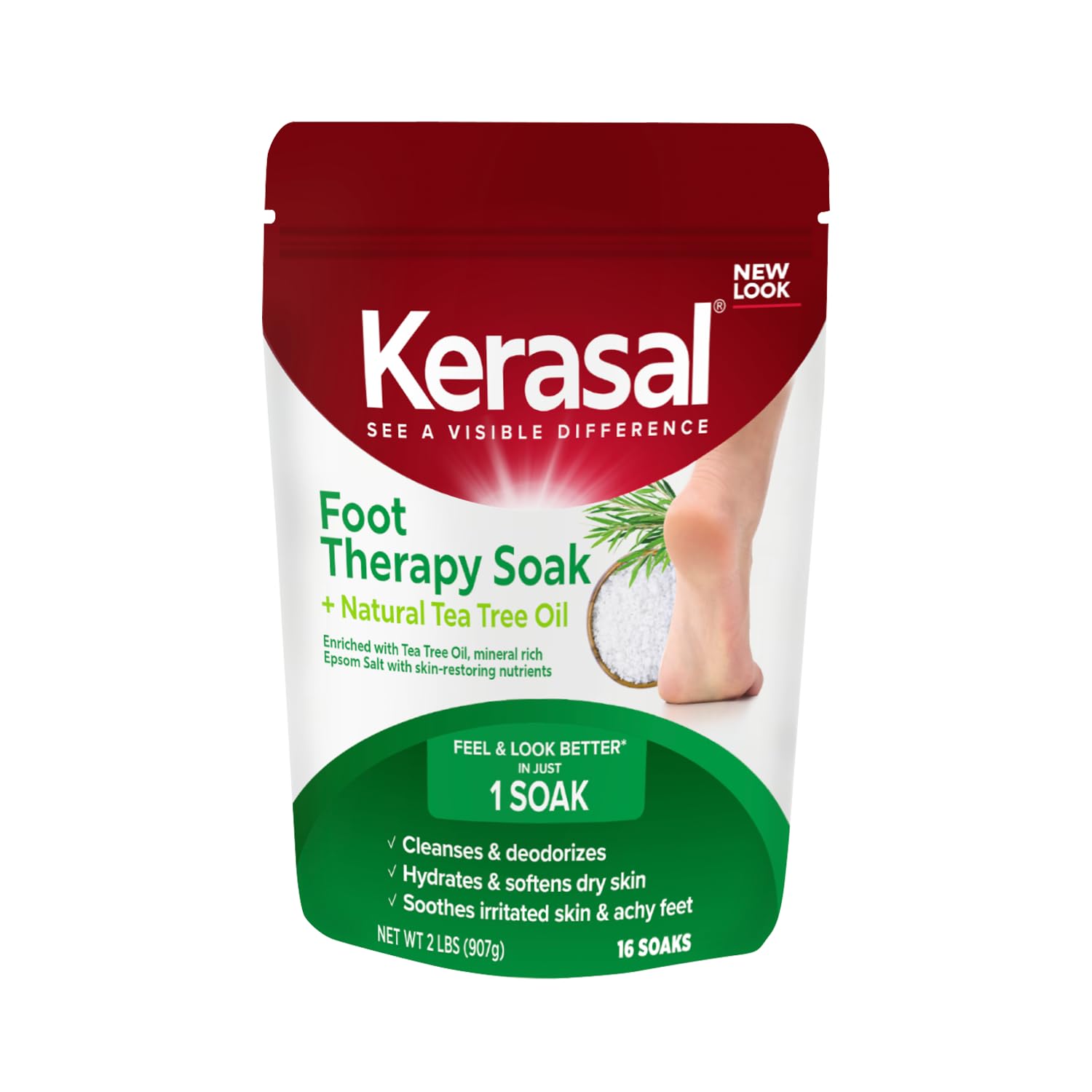 Kerasal Foot Therapy Soak with Epsom Salt & Tea Tree, 2 lb