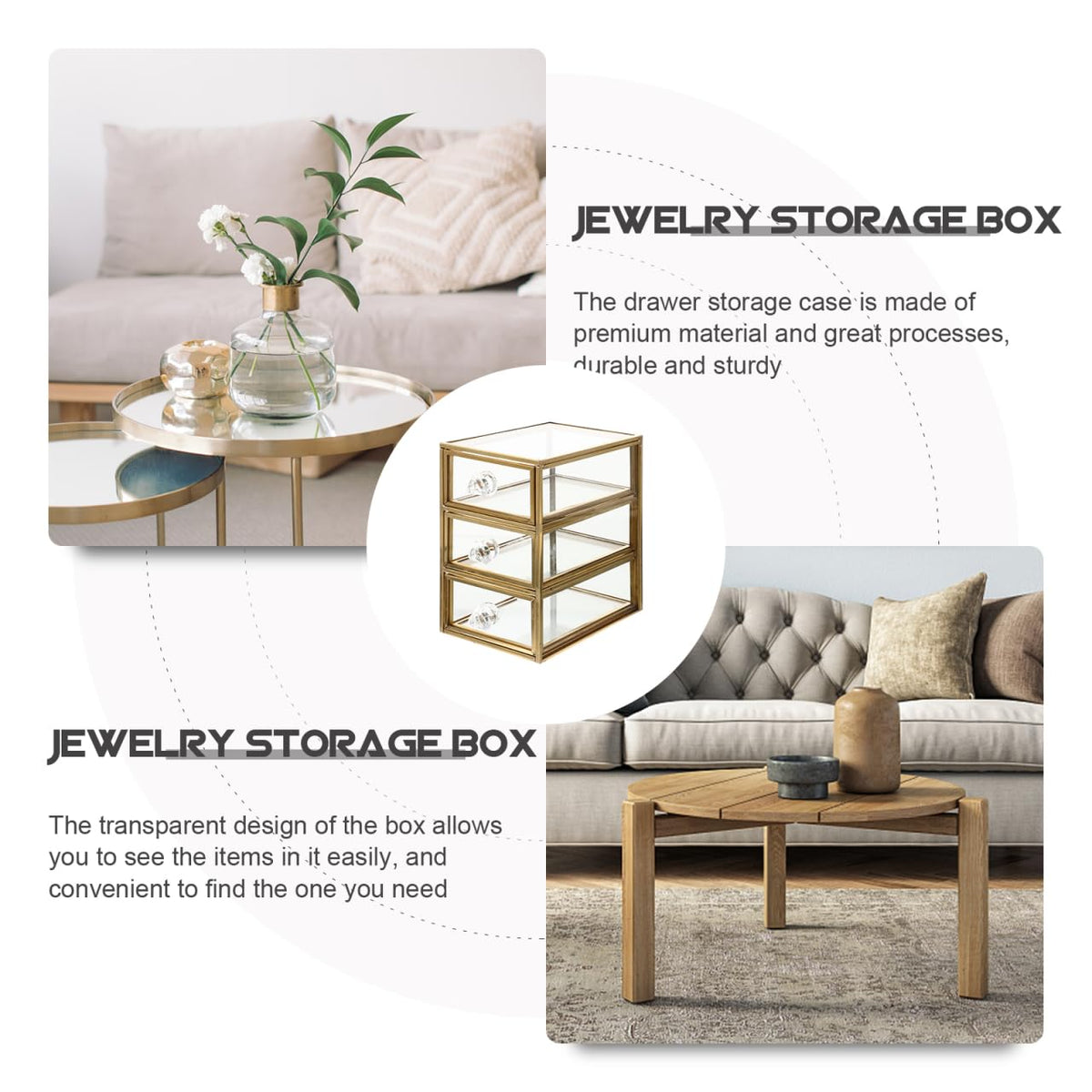 PRETYZOOM Drawer Jewelry Box Transparent Drawer Type Storage - PRETYZOOM Official Imagery - 7