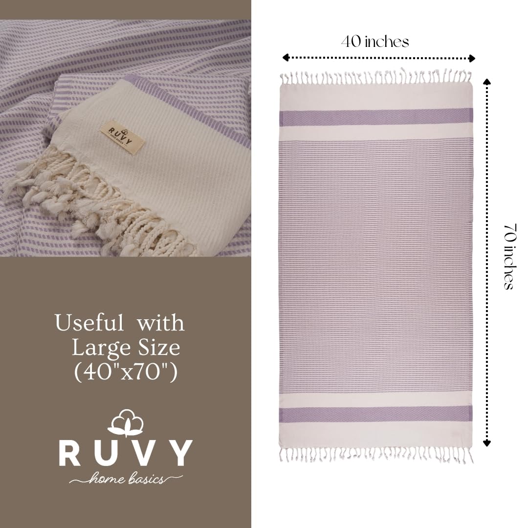 Ruvy Home Basics 2 Pack Turkish Beach Towels Oversized Quick - Ruvy Official Imagery - 3