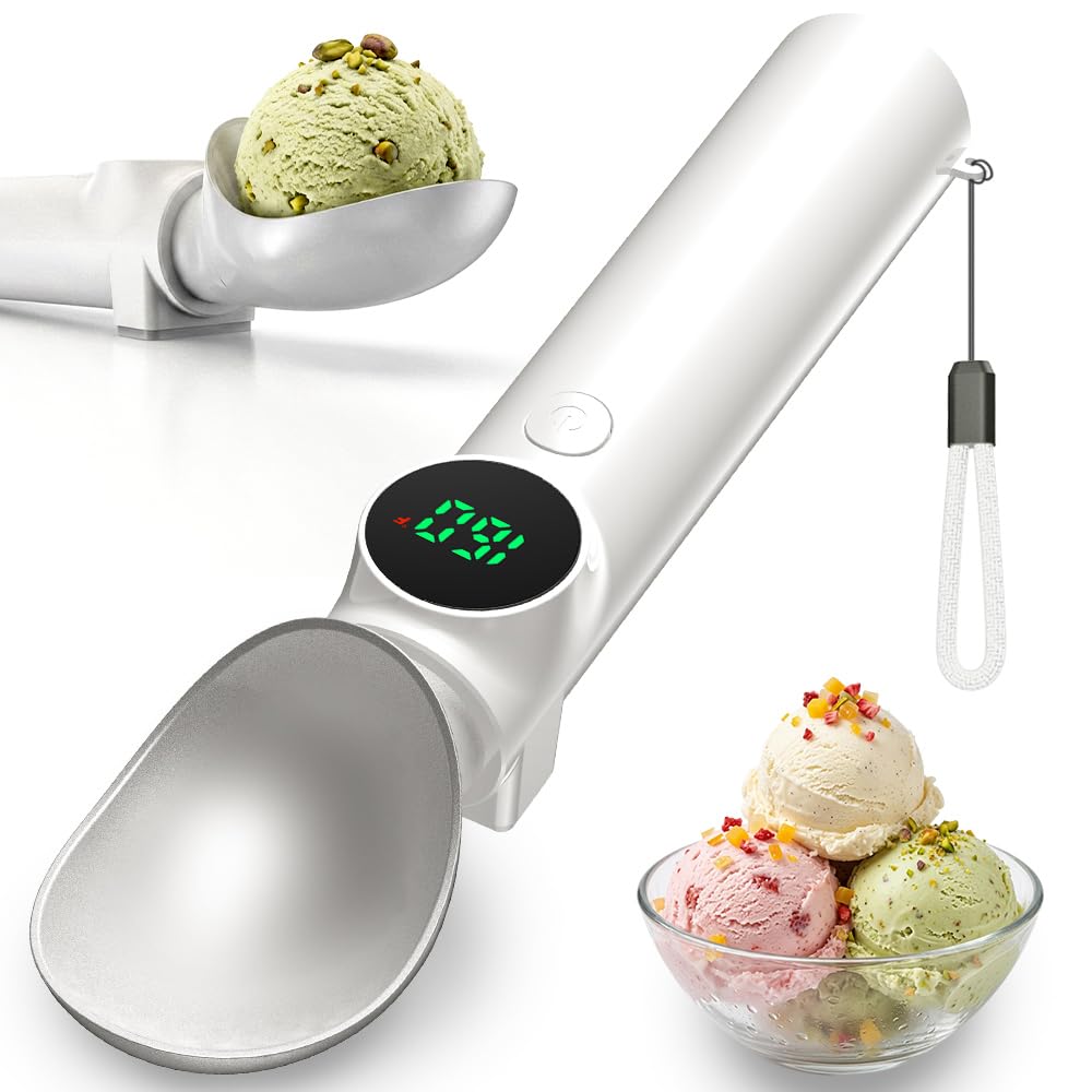 Heated Ice Cream Scoop Rechargeable, Electric Scooper with - Product Imagery