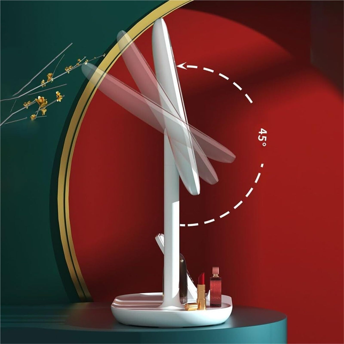 Mirror Desktop Led Makeup Mirror with Light Smart Dimming - FYYKXWD Official Imagery - 7