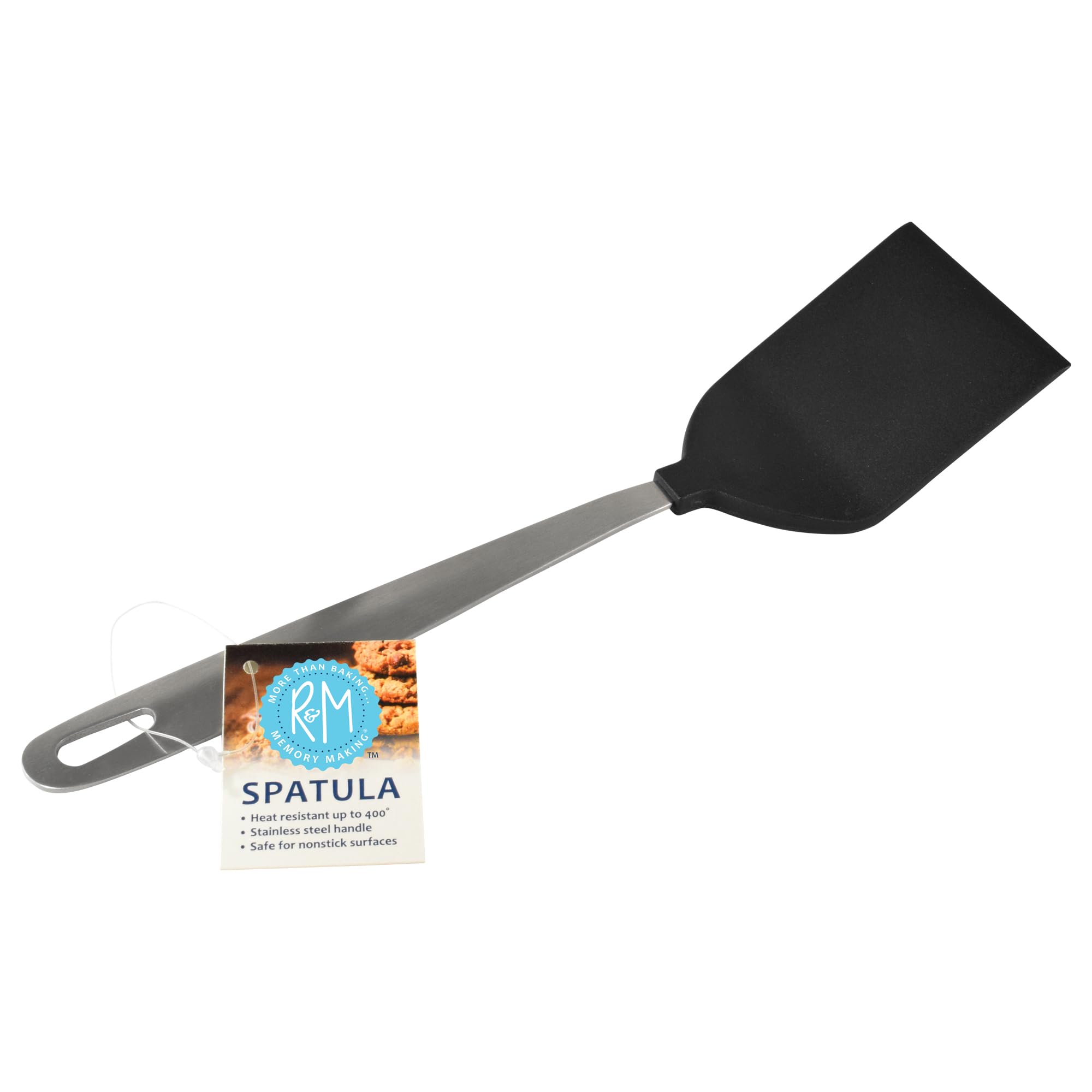 R&M Black Silicone Spatula, 9.25" – Heat Resistant up to 400°F, Durabl - View 1