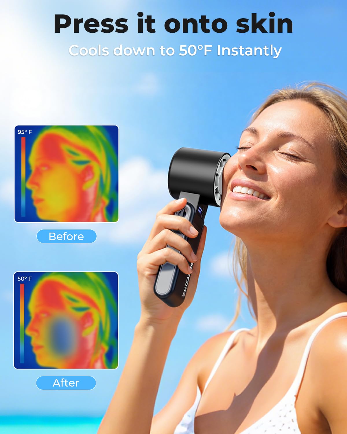 MORECORE Portable Handheld Fan with Ice Cooler,  , Gifts for Men Mom W - View 3