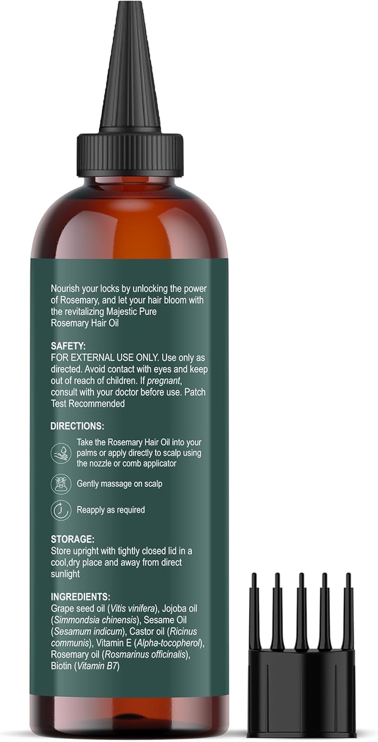 Majestic Pure Rosemary Hair Oil with Biotin - 4 Fl Oz - Majestic Pure Official Product View 9