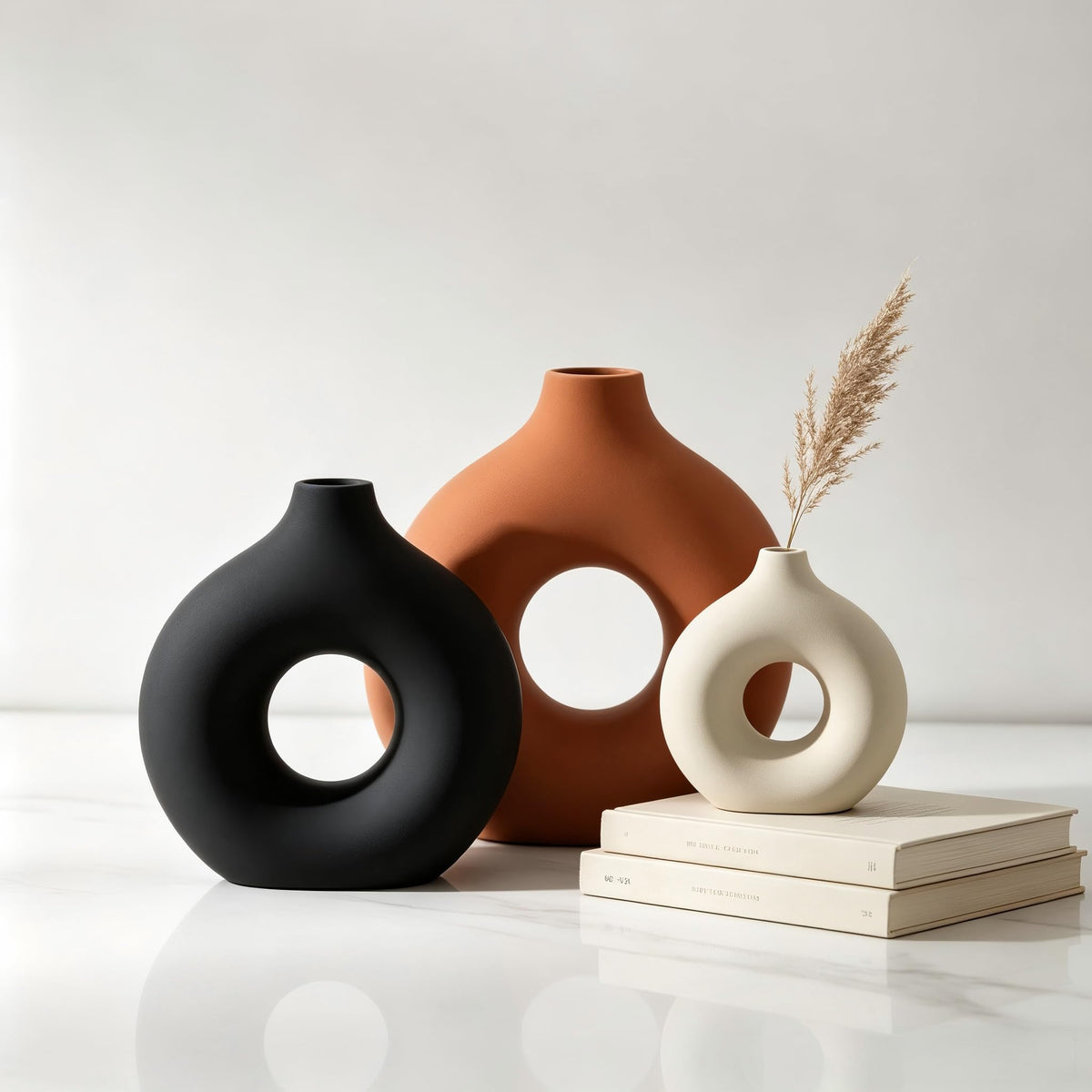Querro Ceramic Vase Set of 3 - Premium Selection Official Imagery - 5