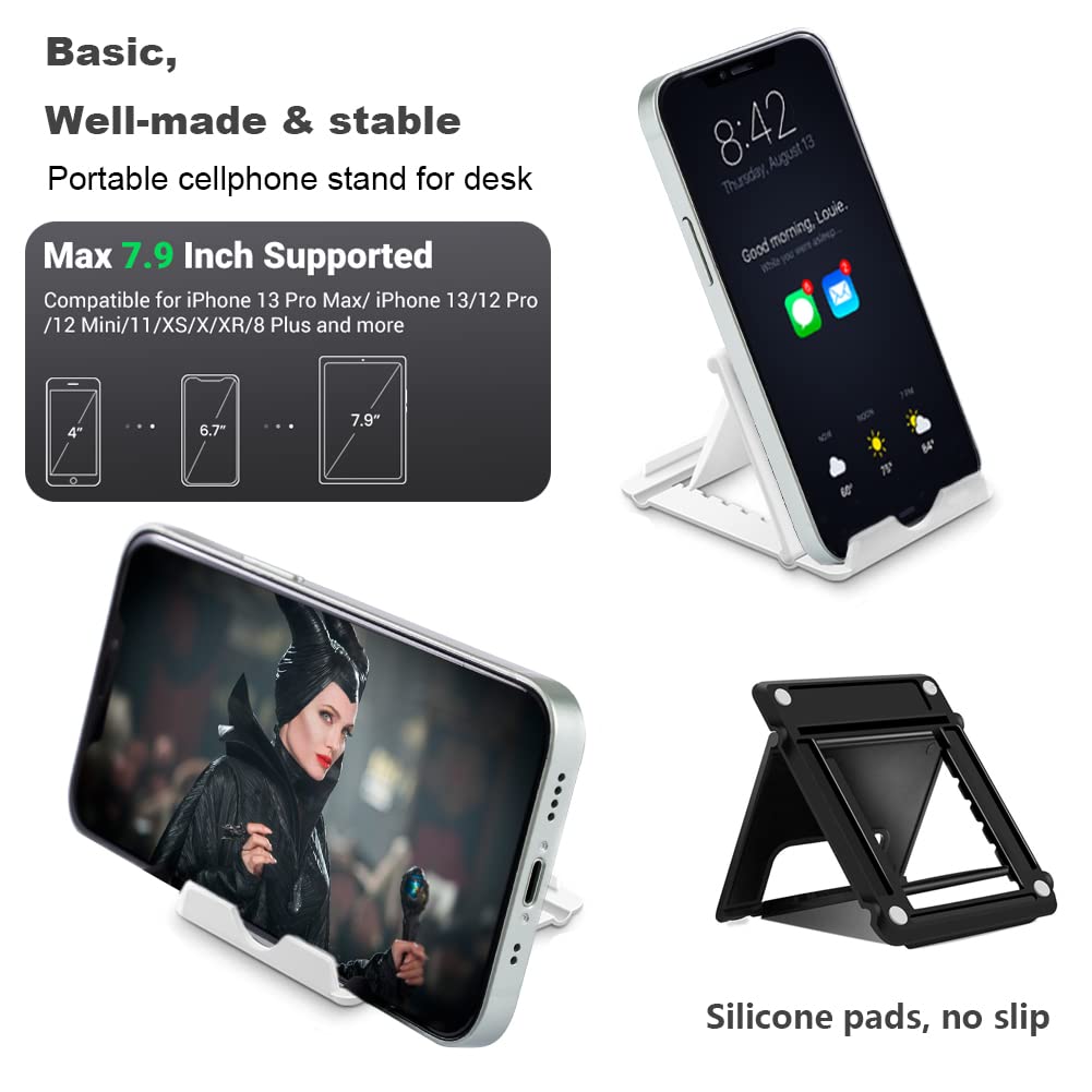 Kemoxan 2 Pack Portable Cell Phone Stand Holder for Desk, Foldable Pocket-Sized - Kemoxan Official Product View 2