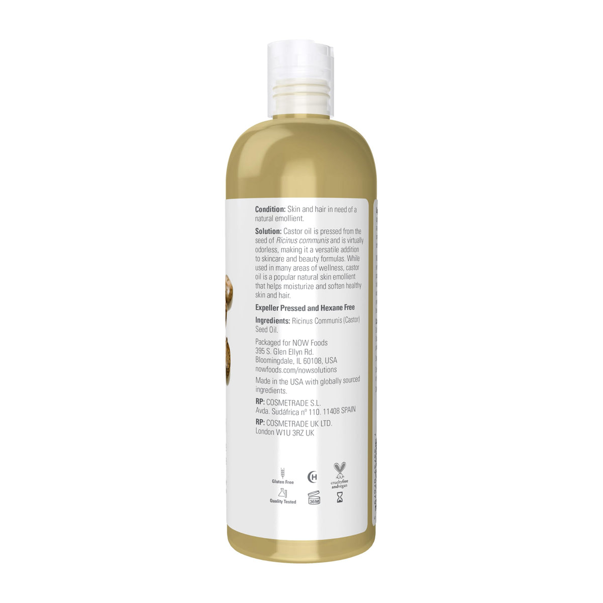 NOW Foods Solutions Castor Oil 100 Pure Versatile Skin Care - NOW Official Product Imagery - 3