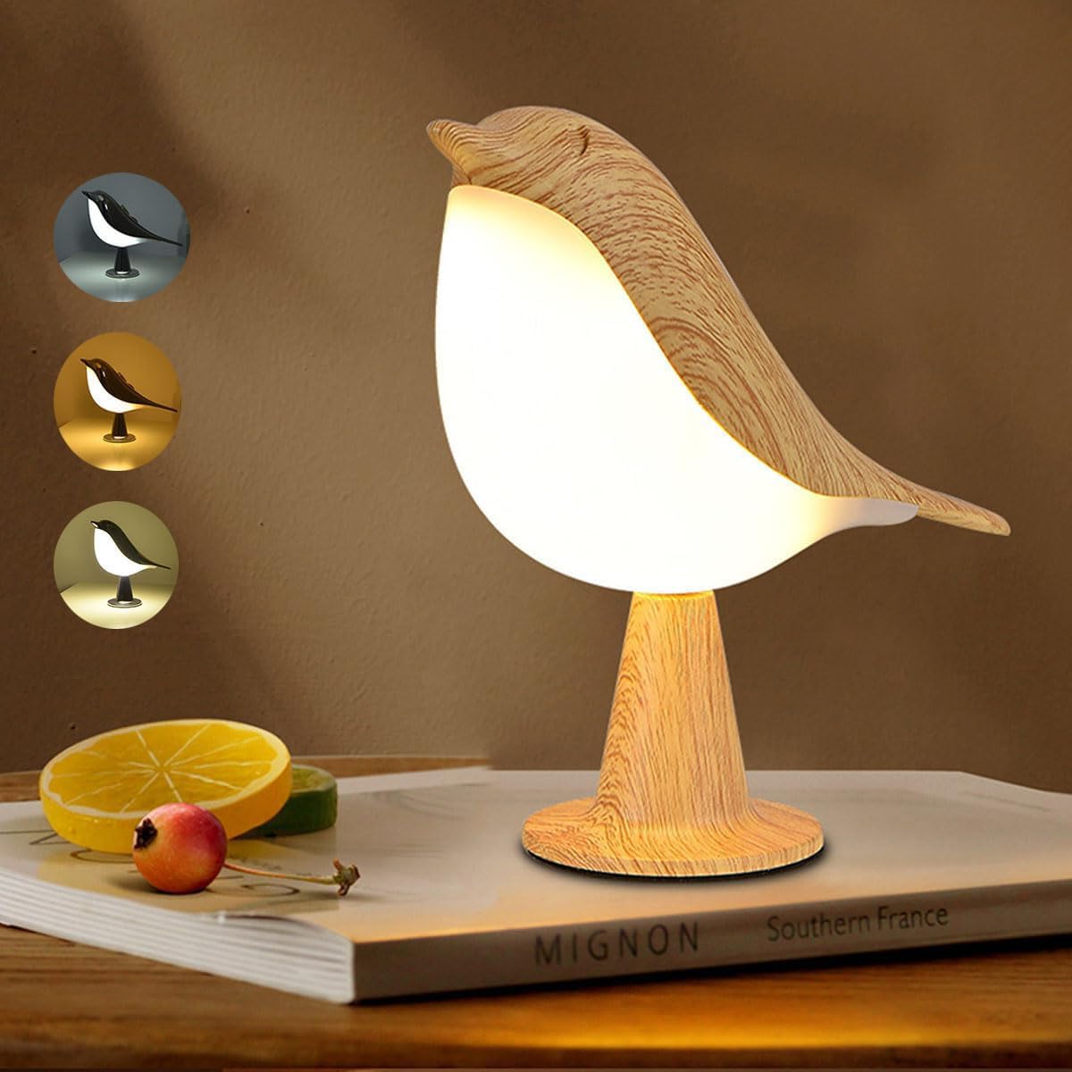 Xhope4u Small Cordless Bedside Lamp, Bird Lamp Touch Sensor, LED Table - View 1
