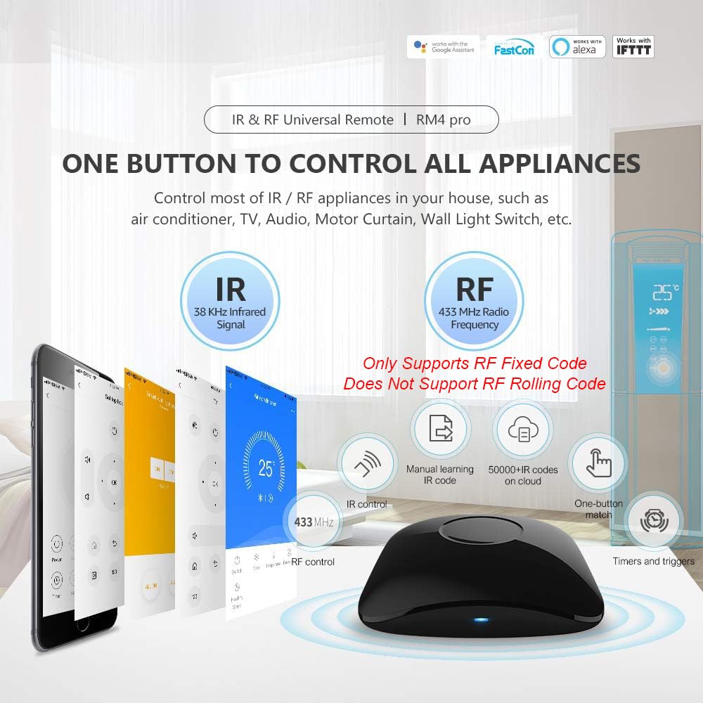 BroadLink RM4 pro IR and RF Universal Remote All in One Hub - Broadlink Official Imagery - 6
