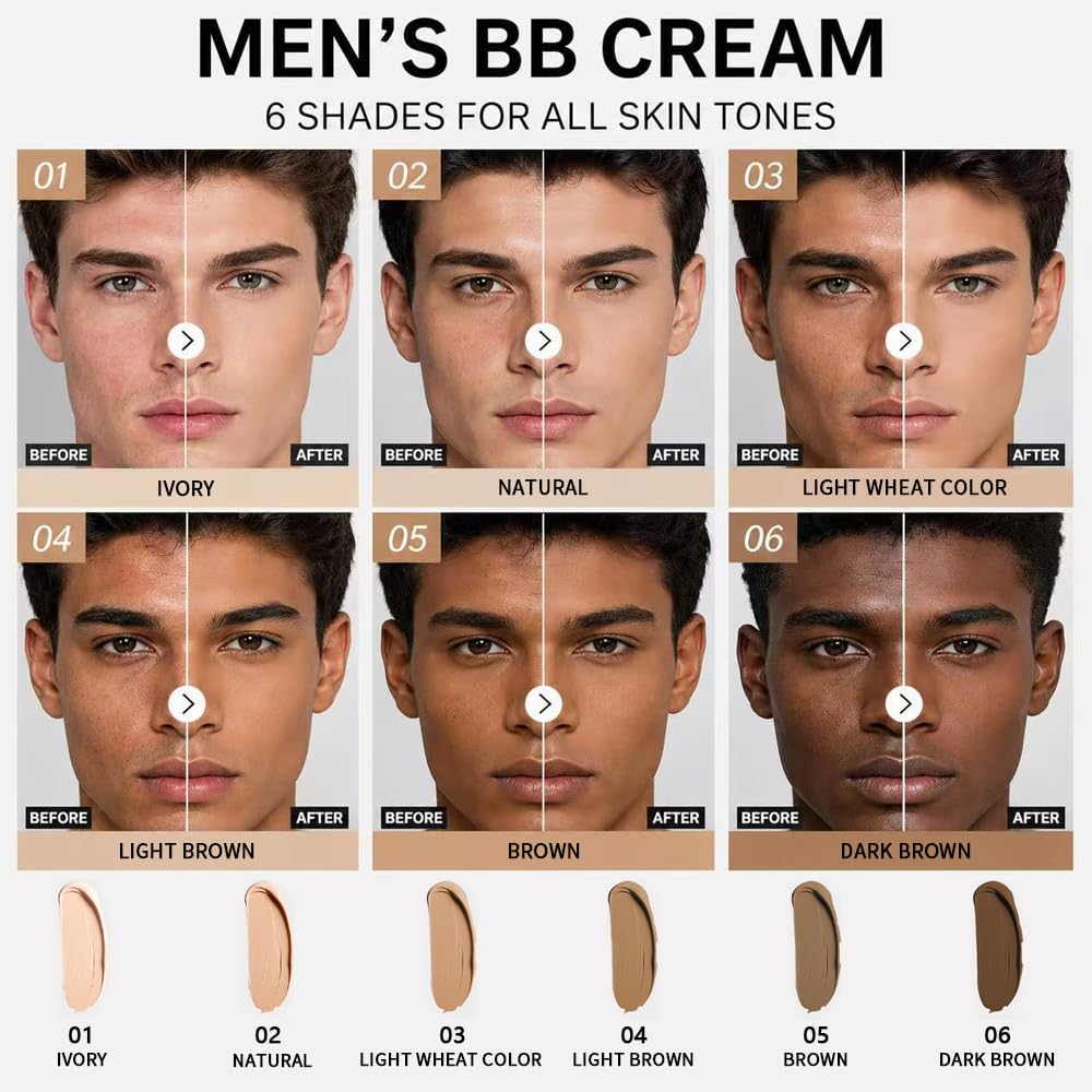 24 Hour Men s Liquid Foundation with Brush Concealer BB - KUQAA Official Imagery - 4