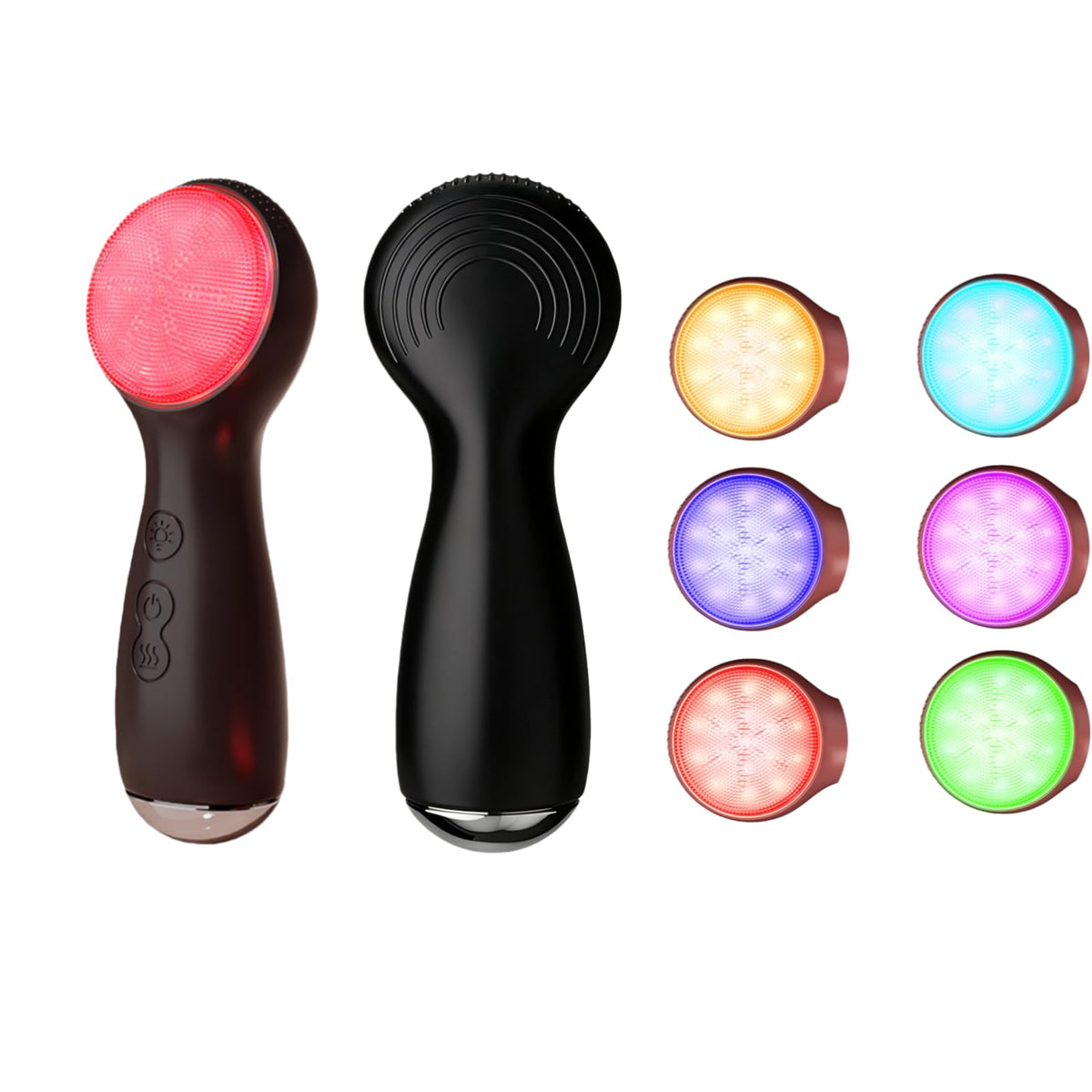 Colorful LED Silicone Face Brush Sonic Vibration Heat - Yi Dong Official Imagery - 1