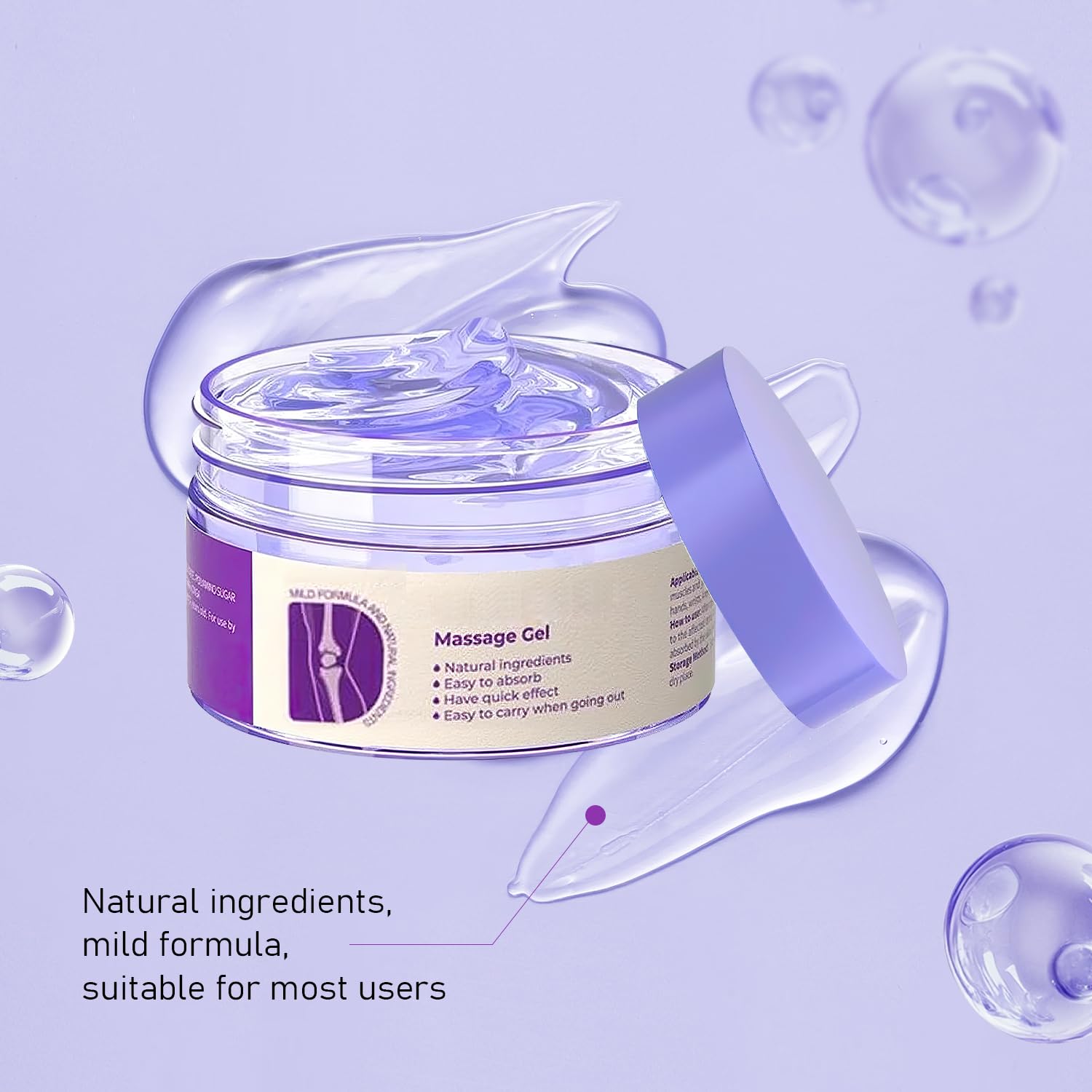 KLIFE Joint Gel Purple Relief soothing massage cream, 61g, shown as two bottles of body lubricant for joint comfort.
