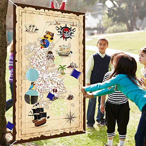 Blulu Halloween Pirate Bean Bag Toss Game, 3 Bags, Pirate Party - Product Imagery