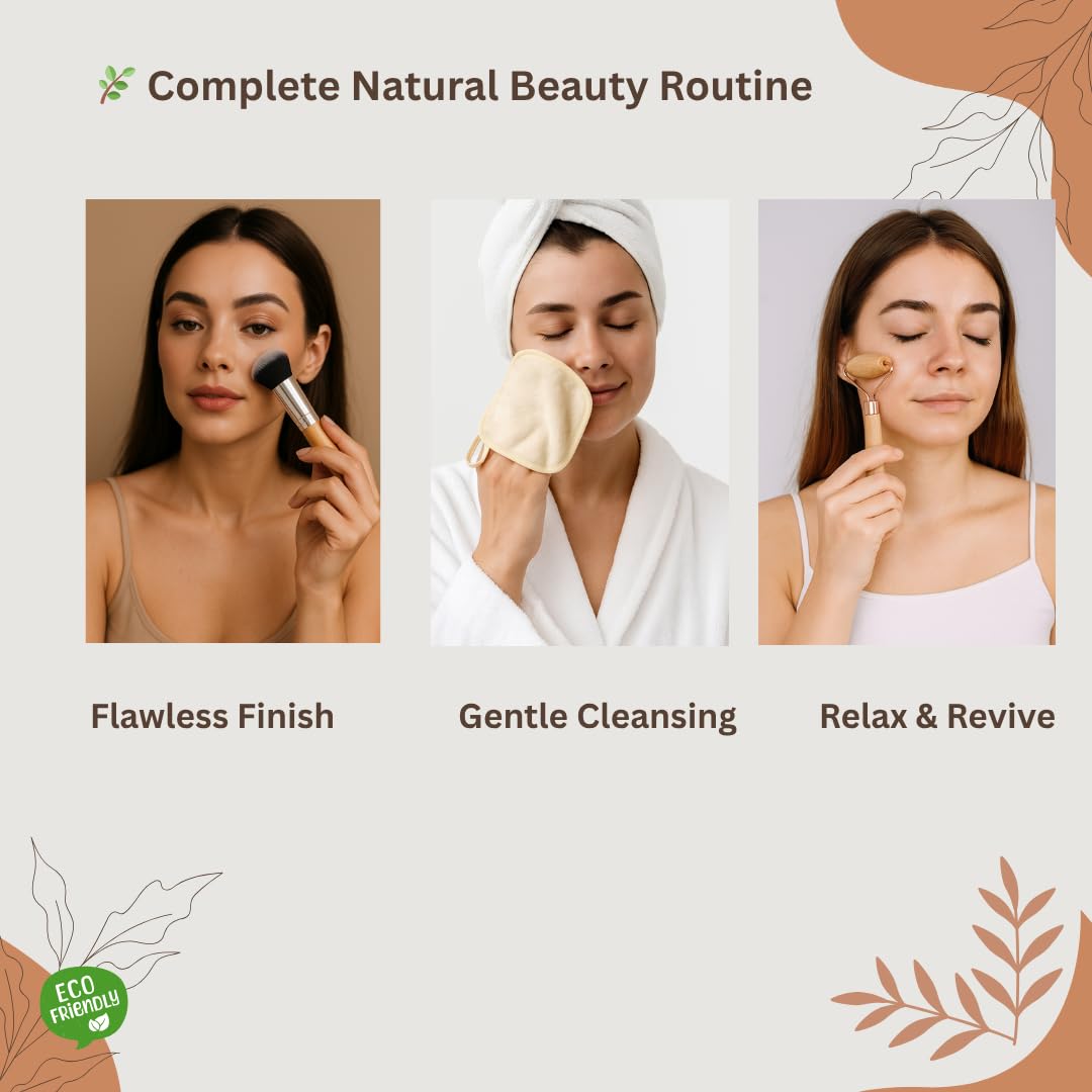 Eco Friendly Unique Natural Gift Beauty Set Bamboo Makeup - SPARESS Official Imagery - 7