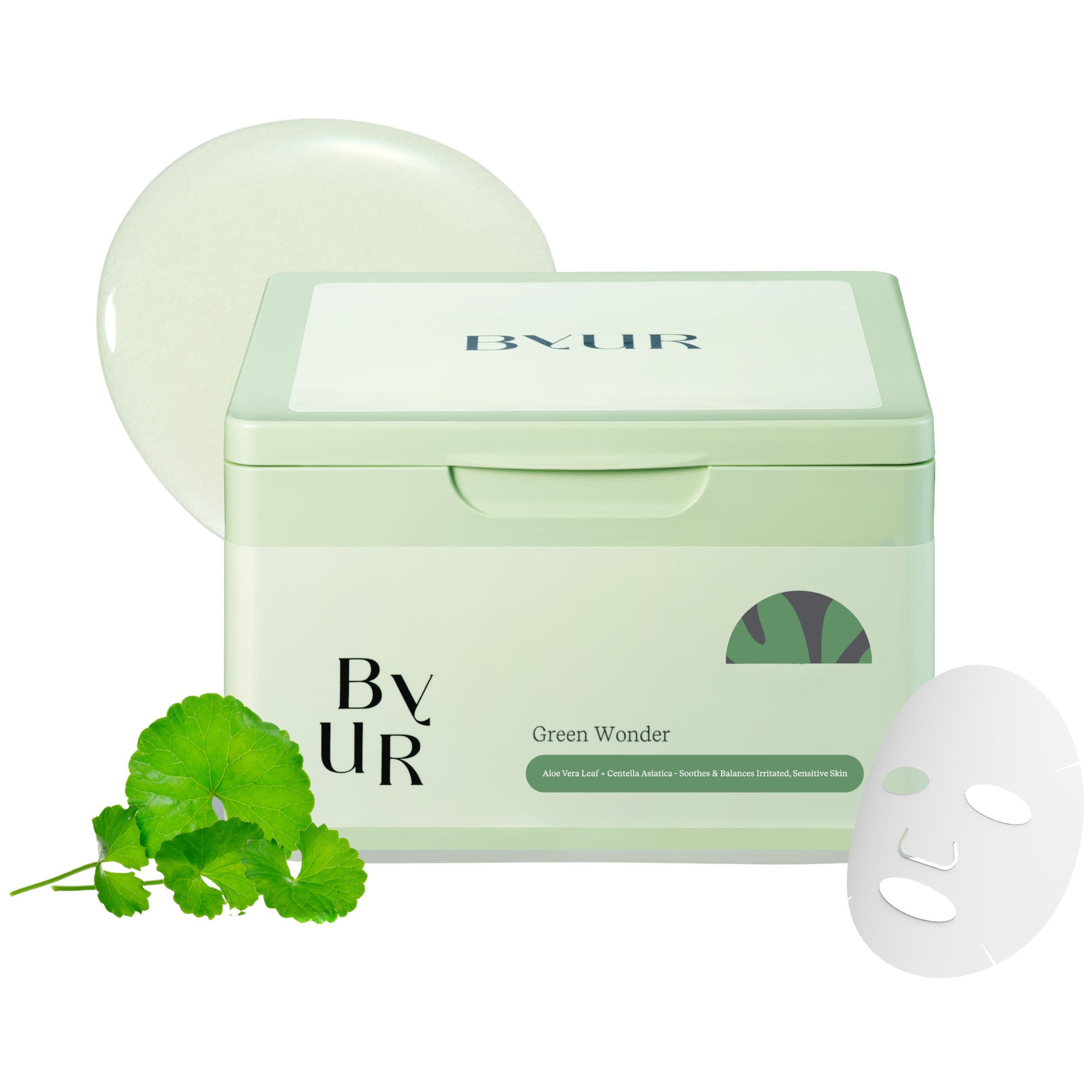 ByUR Green Wonder Daily Aqua Serum Mask (30 Count) Hydrating - ByUR