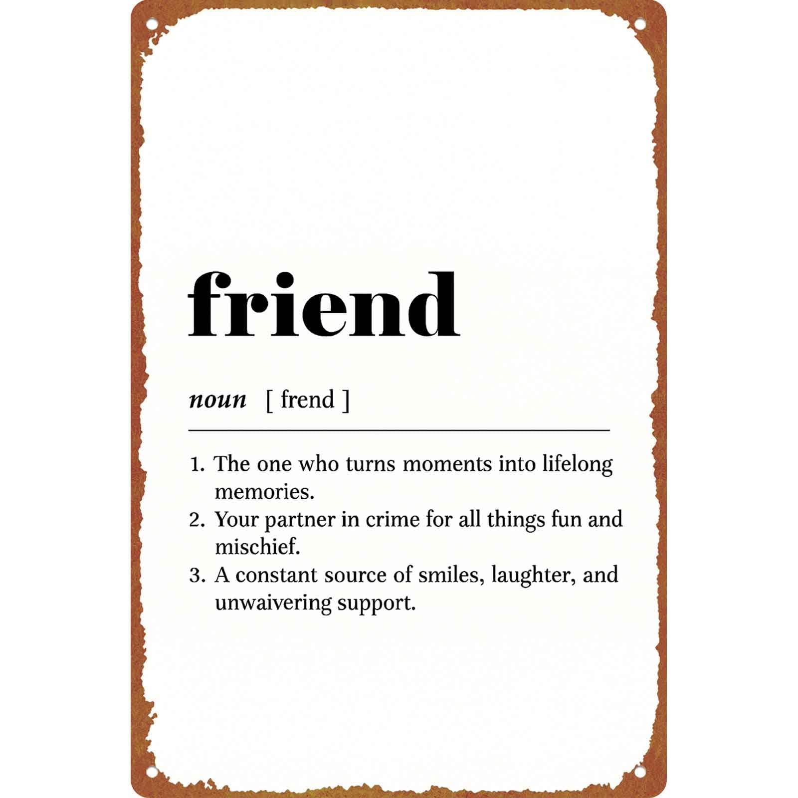 8x12 Inch Aluminum Friend Definition Wall Art Print, Vintage - Product Imagery