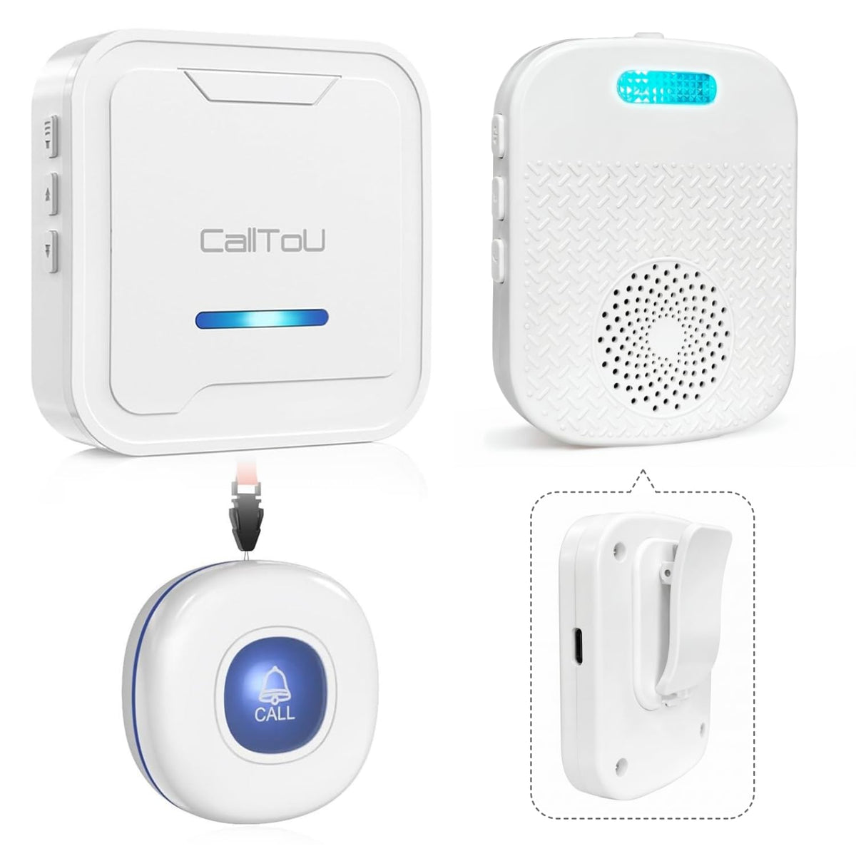 CallToU Caregiver Pager Wireless Call Button for Elderly - CallToU Official Imagery - 1
