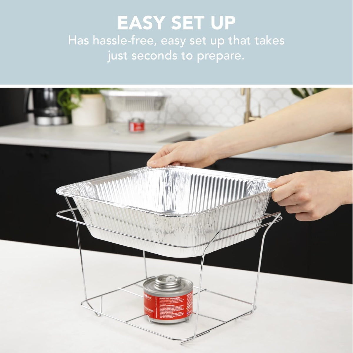Alpha Living 3 Pack Disposable Chafing Dish Buffet Set with - ALPHA LIVING Official Imagery - 7