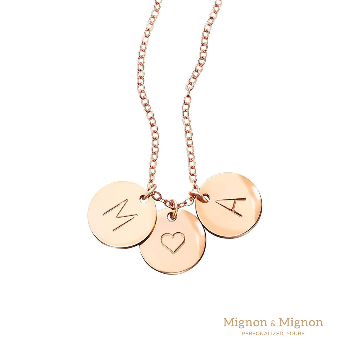 Monogram Necklaces for Women Personalized Disc Necklace for - MignonandMignon Official Imagery - 5