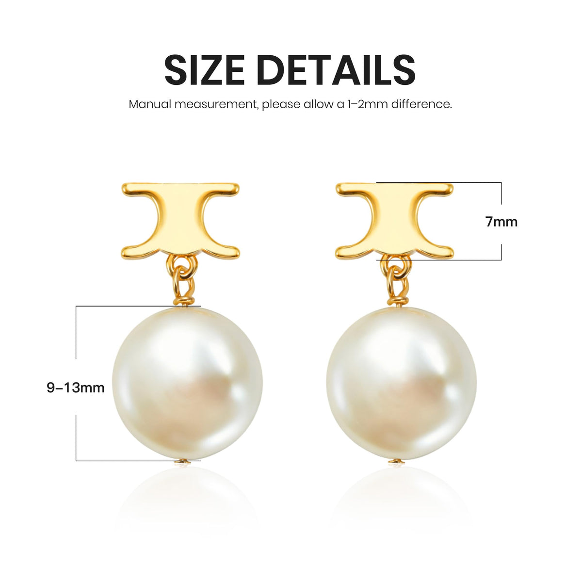 Baroque Pearl Drop Earrings for Women Gold Modern Stud 18K - IDOKAWA Official Imagery - 7