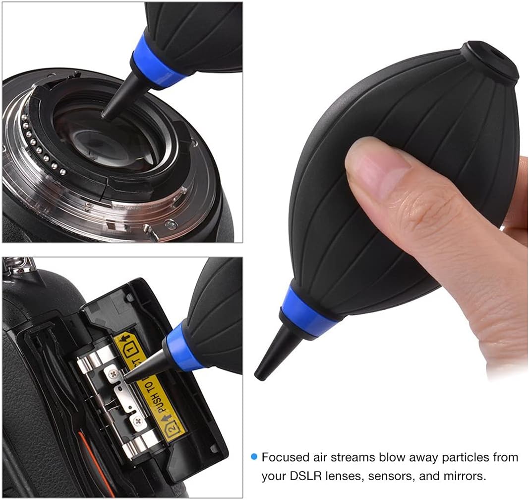 VSGO all-in-one camera cleaning kit for APS-C sensor cameras, compatible with Canon, Nikon, Sony, includes cleaning tools and solution.