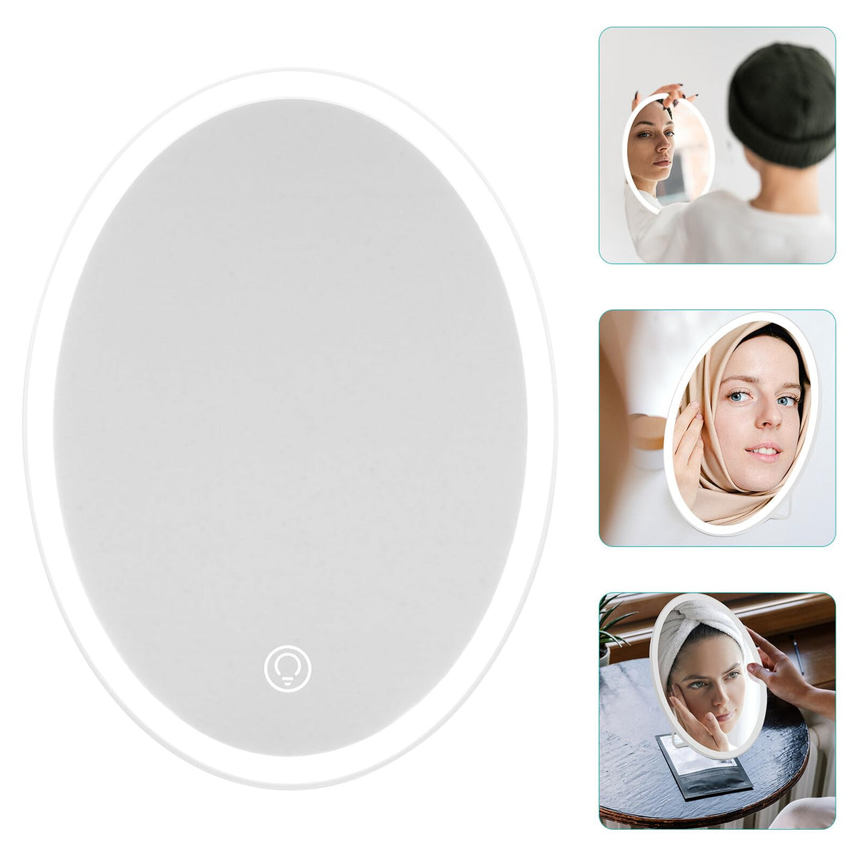 Baluue LED Touch Cosmetic Makeup Mirror White Tabletop LED - Baluue Official Imagery - 4
