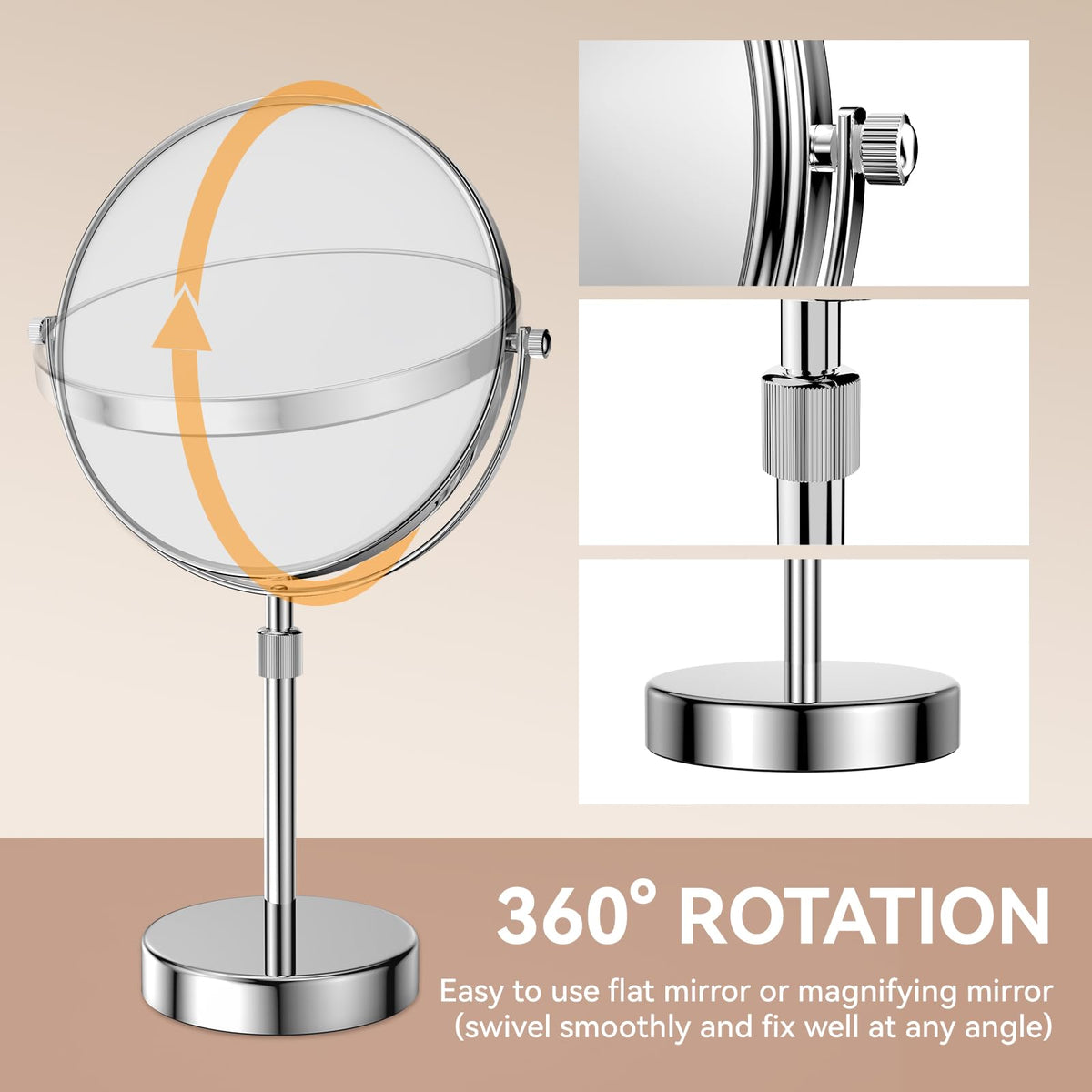 Nicesail Makeup Mirror Tabletop 8 Inch Double Sided with 7X - Nicesail Official Imagery - 7