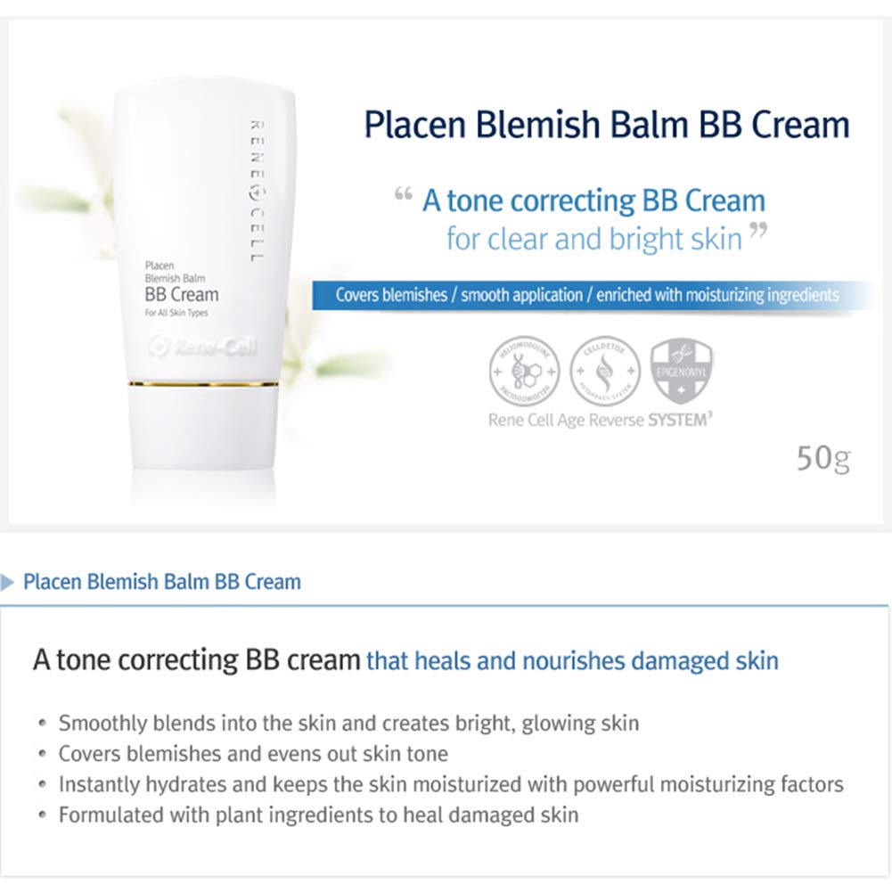 Rene Cell Placen Blemish Balm BB Cream Glossy Face Makeup - RENECELL Official Imagery - 4