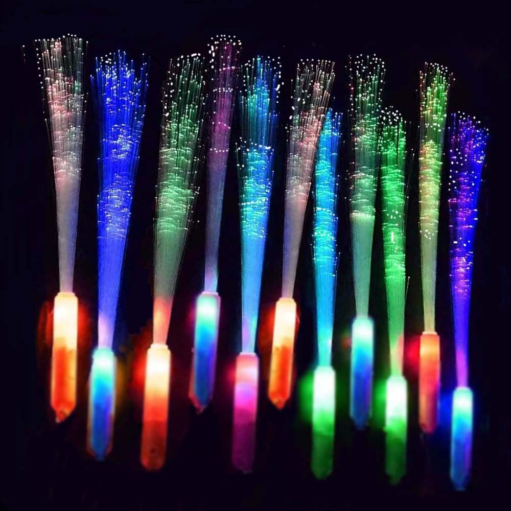 25 Pcs Glow Fiber Wand Sticks LED Fiber Optic Wands with 3 - BouQuw Official Imagery - 2