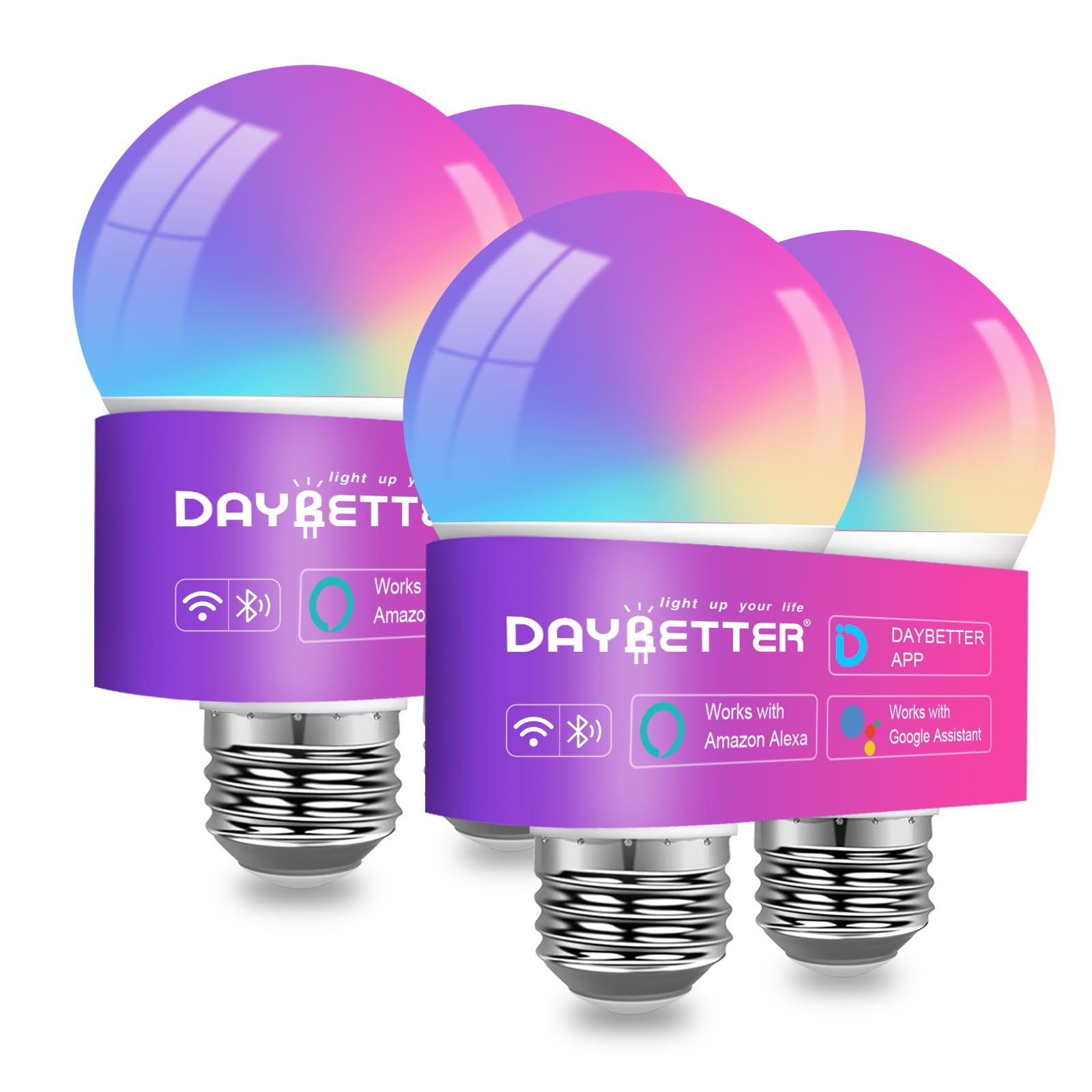 DAYBETTER A19 E26 Smart Light Bulbs,Compatible with Alexa & Google Home - DAYBETTER Official Product View 9