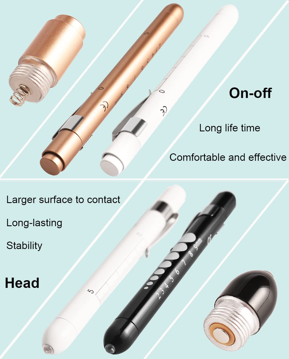 MEUUT Nurse Penlights 3 Pack with 6 AAA Batteries & Pupil Gauge