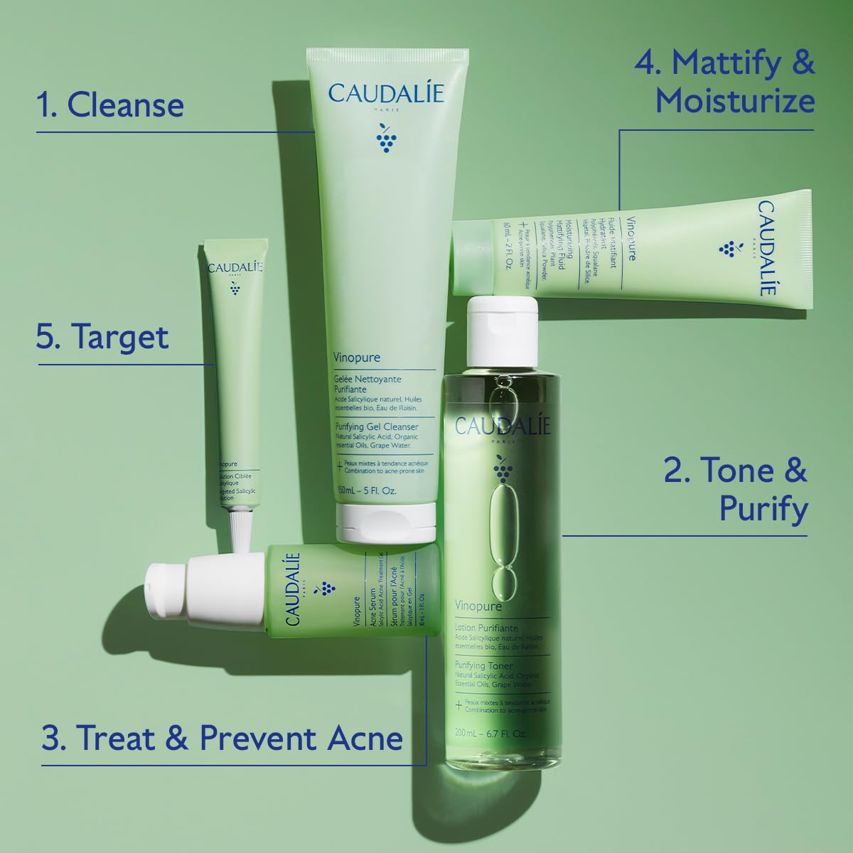Caudalie Vinopure Pore Purifying Salicylic Acid Gel Cleanser - Premium Selection Official Imagery - 8