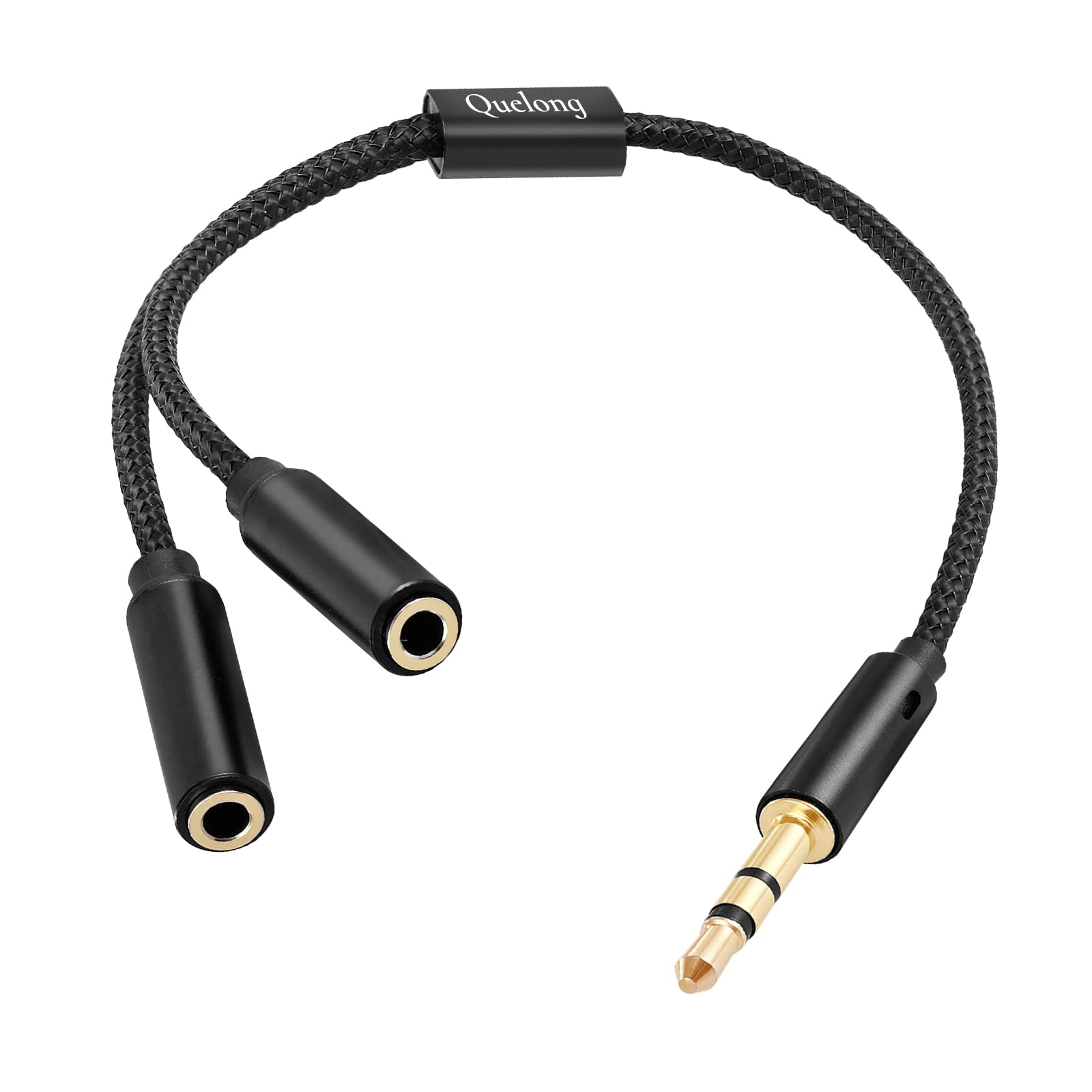 Quelong 1Pcs Headphone Splitter, Dual Headphone Nylon Braided Ext by Quelong - Angle View 2
