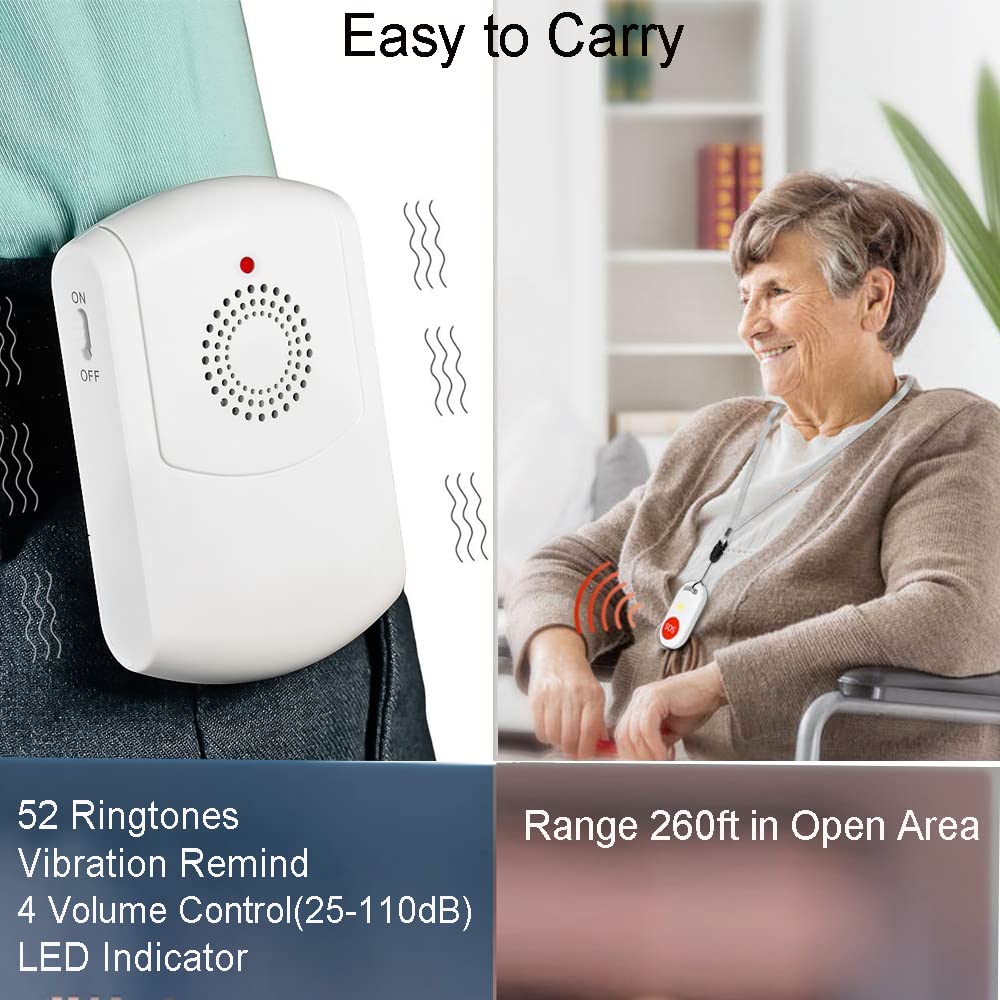 Caregiver Pager Wireless Call Button System Personal Alert - EverNary Official Imagery - 4