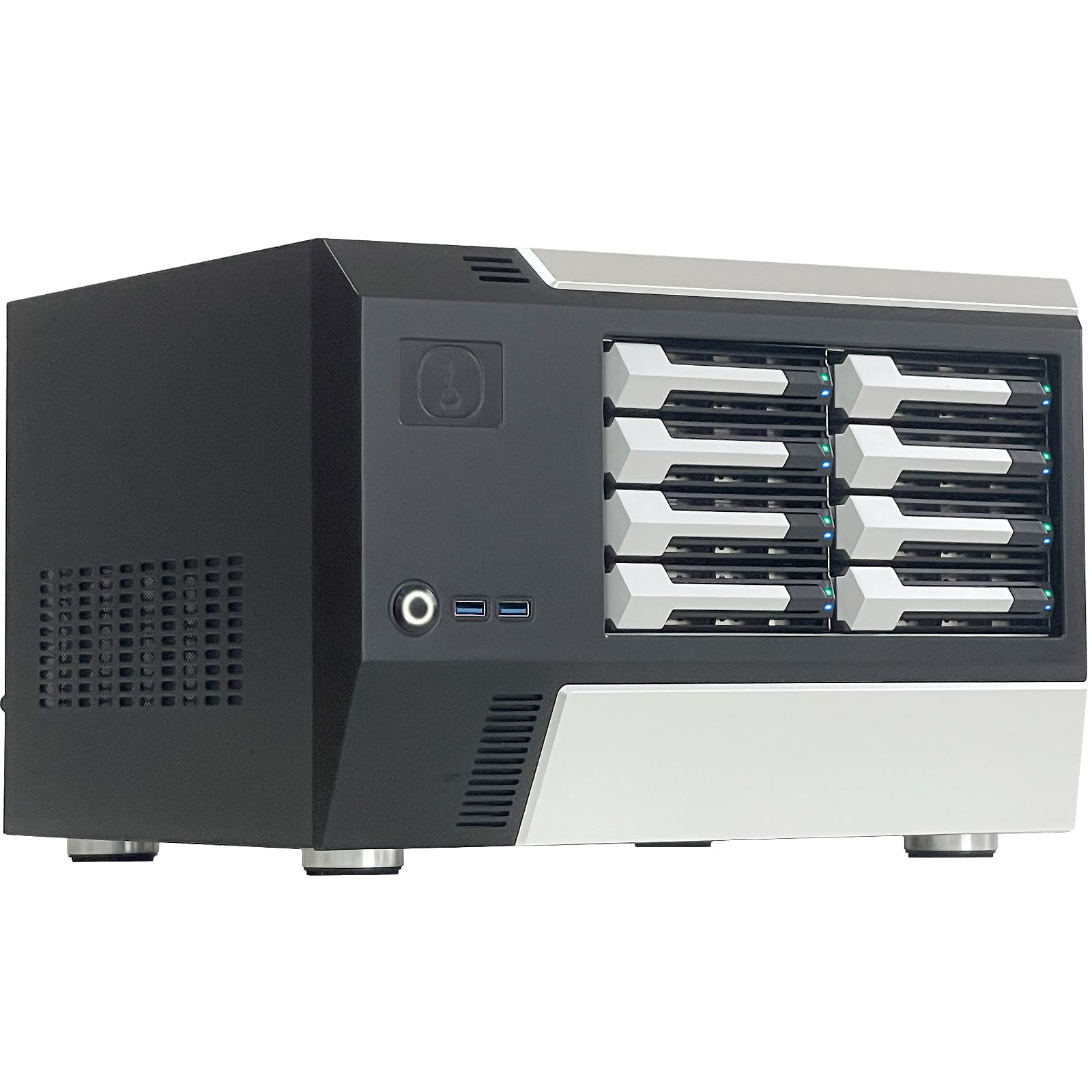 Generic ZhenLoong-X86 8 Bay NAS case Server Storage Chassis Hard Disk Drive hot-swap 12Gb backbplane SFF8643 Interface Support MATX/ITX MB/USB3.0 * 2 Come with PCIe X4 8 SATA Expansion Card