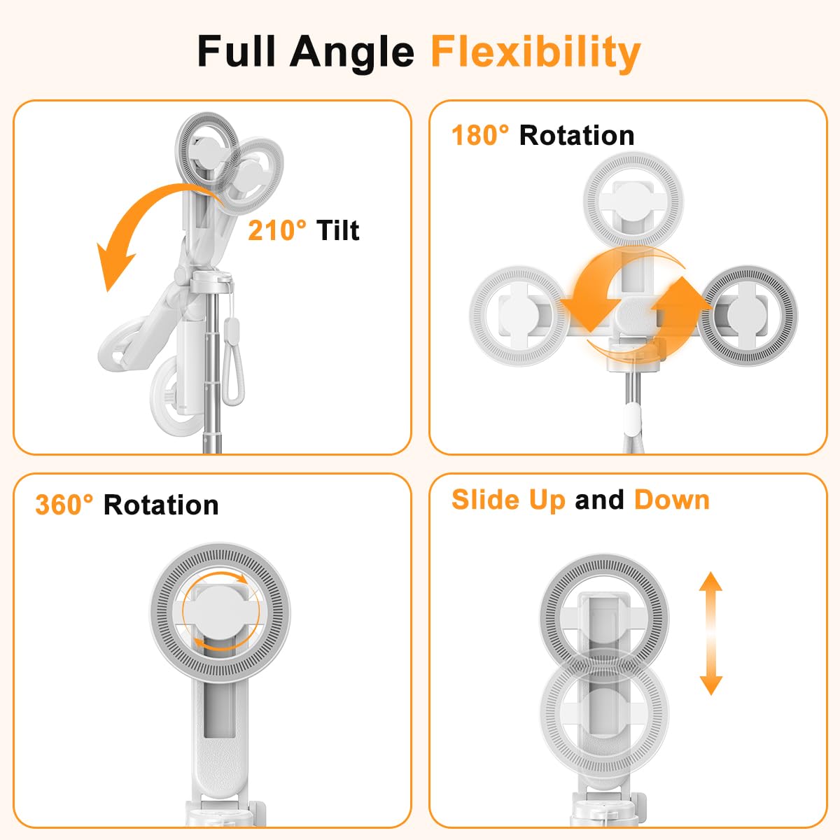 Upgrated 5 in 1 Magnetic Selfie Stick with Remote for Cell - XO Official Imagery - 8